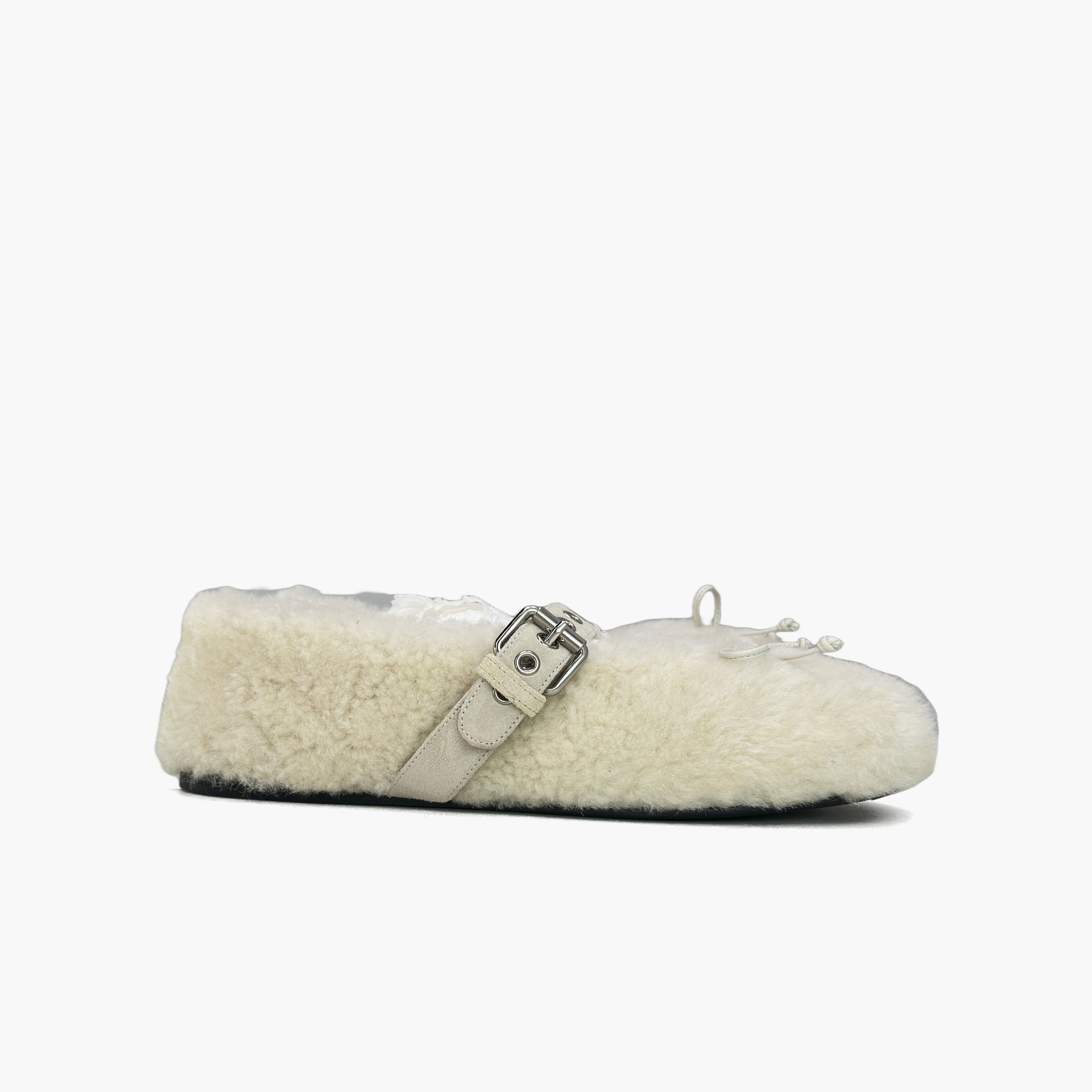 Miu Miu Miu Miu Shearling Mary Jane Flats Size 39 Size US 9 / IT 39 - 4 Thumbnail