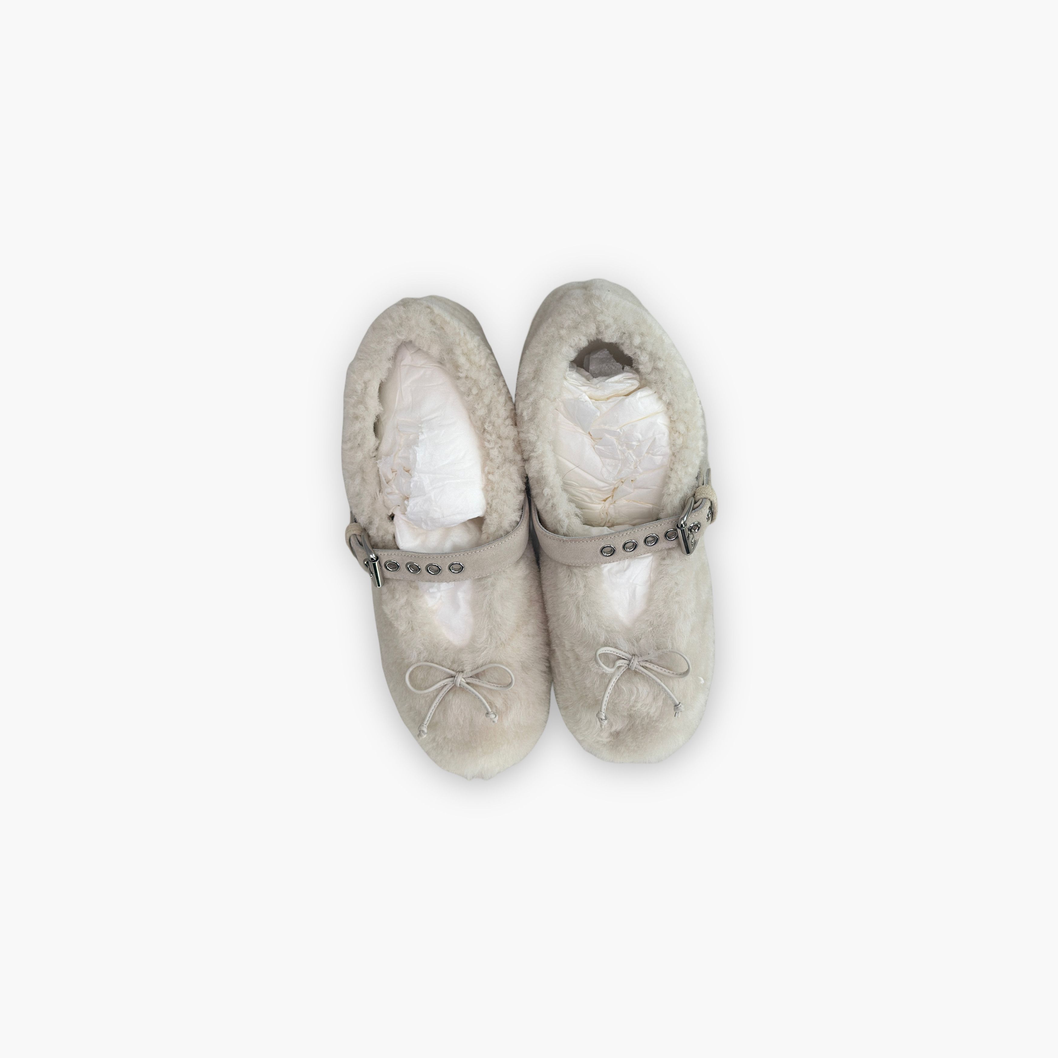 Miu Miu Miu Miu Shearling Mary Jane Flats Size 39 Size US 9 / IT 39 - 9 Thumbnail