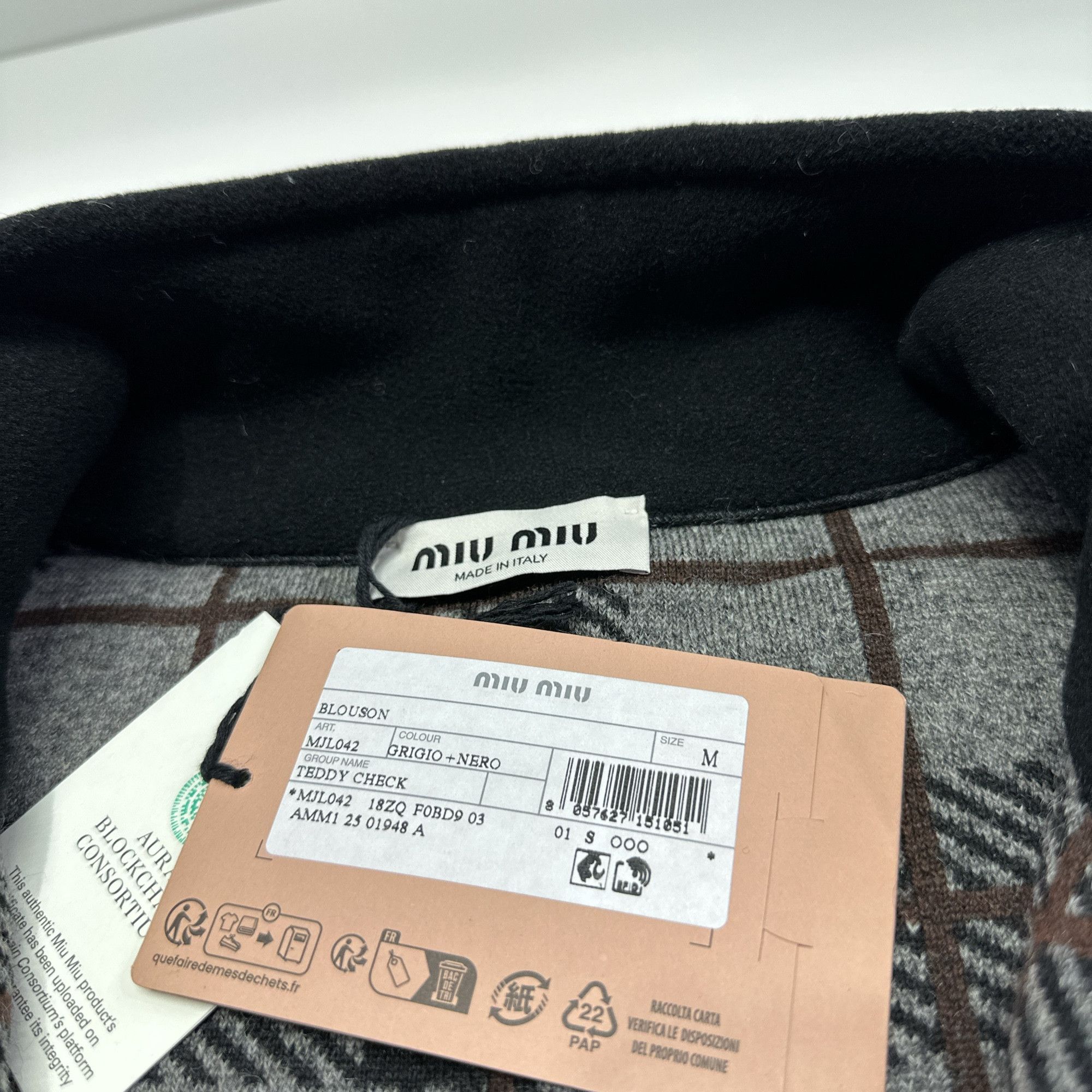 Miu Miu Miu Miu Teddy Check Jacket Size M Size M / US 6-8 / IT 42-44 - 8 Thumbnail
