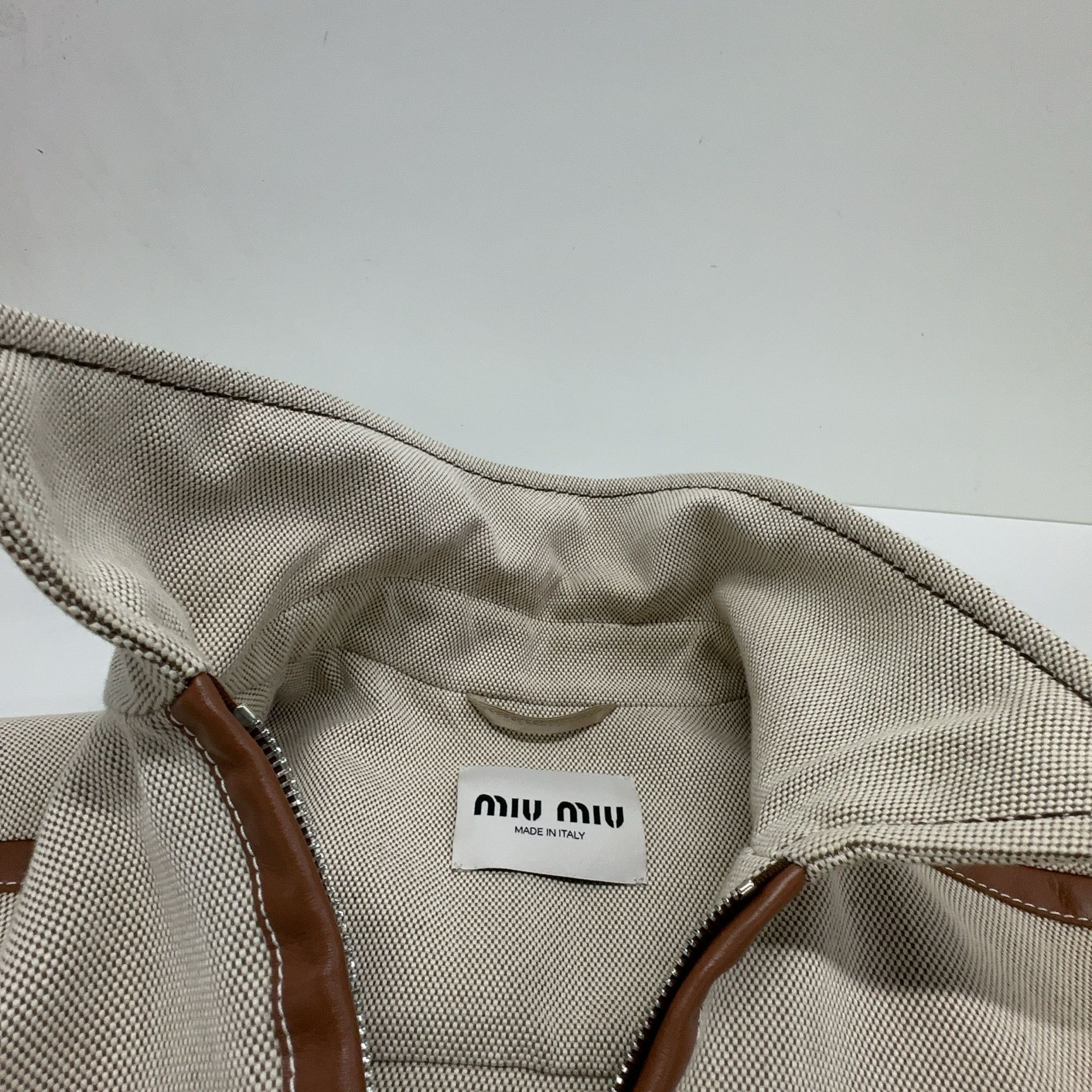 Miu Miu Miu Miu Embroidered Zip Jacket Beige Size 42 Size M / US 6-8 / IT 42-44 - 5 Thumbnail