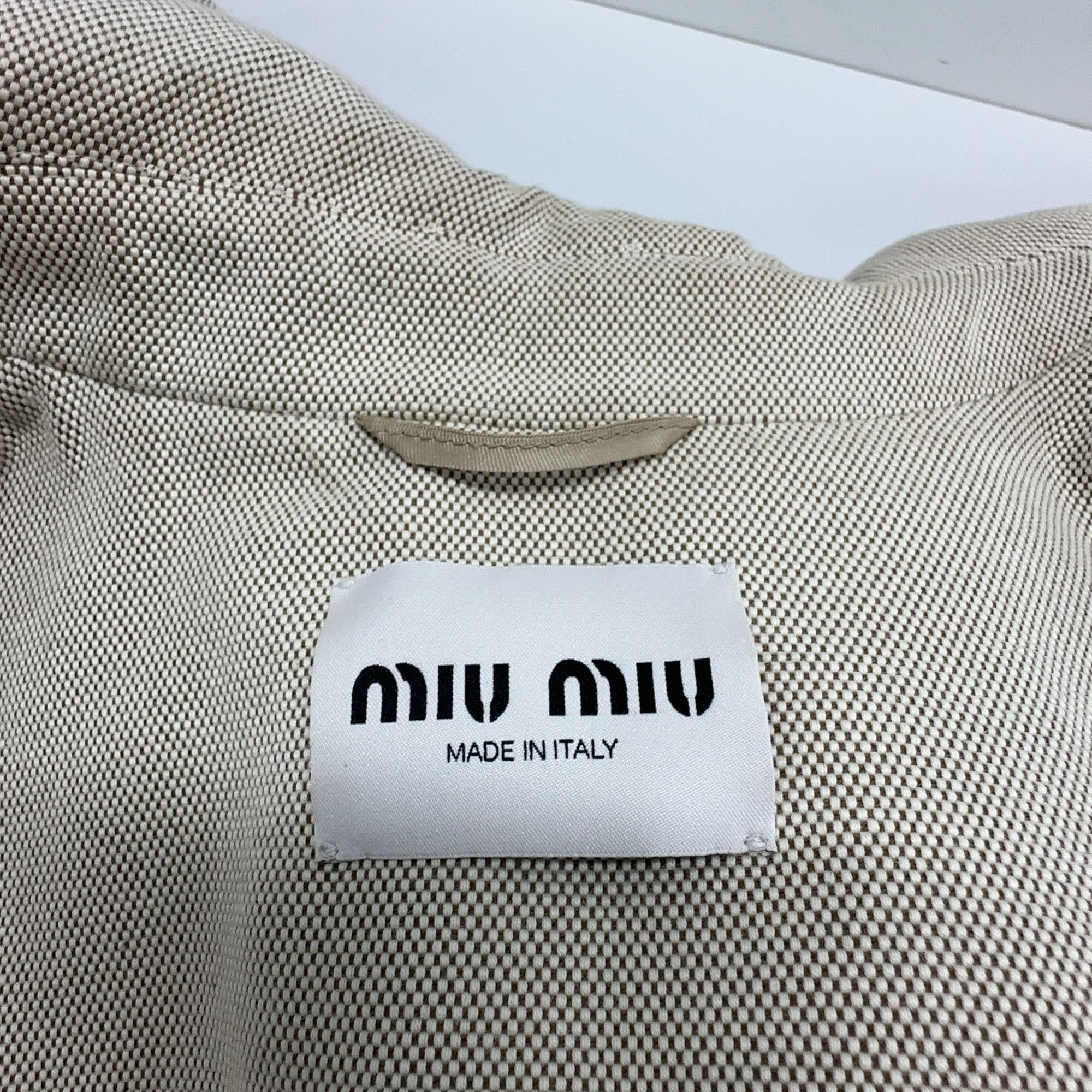 Miu Miu Miu Miu Embroidered Zip Jacket Beige Size 42 Size M / US 6-8 / IT 42-44 - 4 Thumbnail