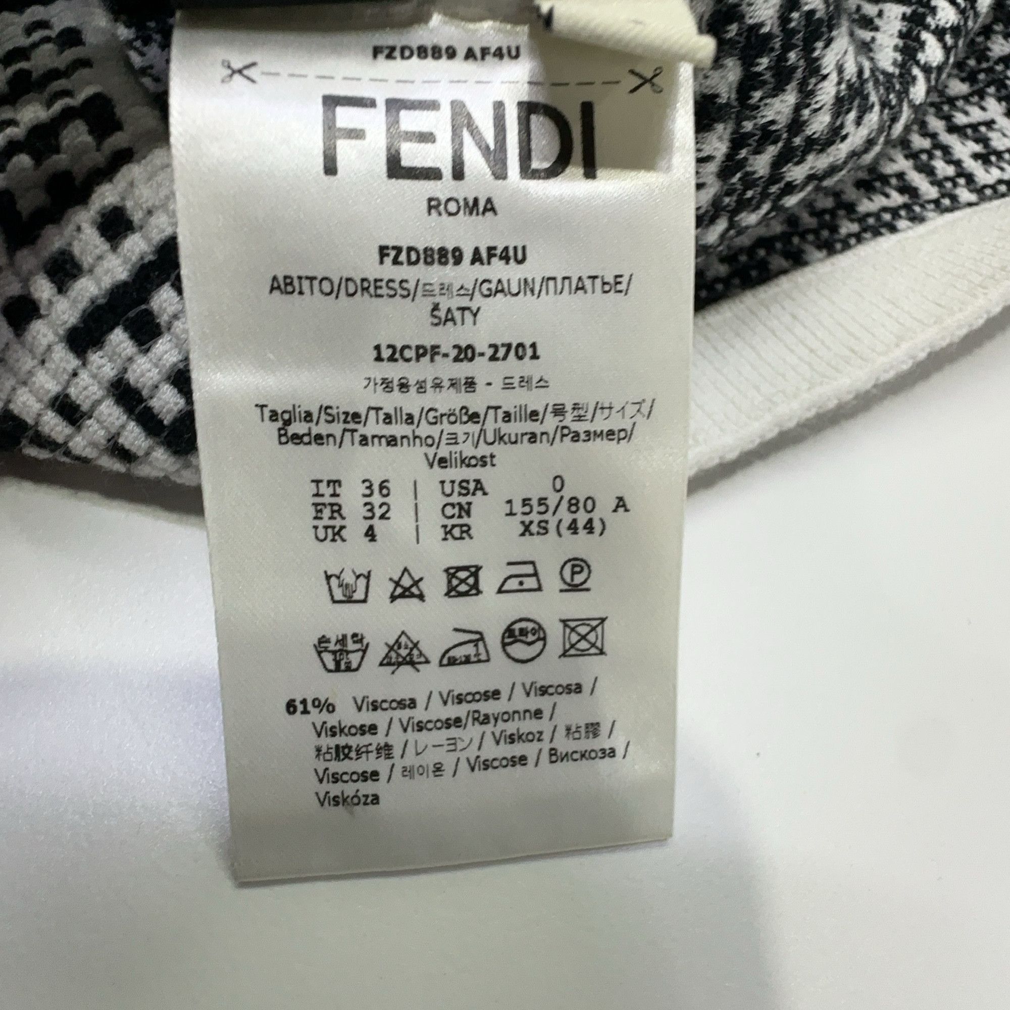 Fendi Fendi FF Logo Knit Midi Dress Size 36 Size XS / US 0-2 / IT 36-38 - 4 Thumbnail