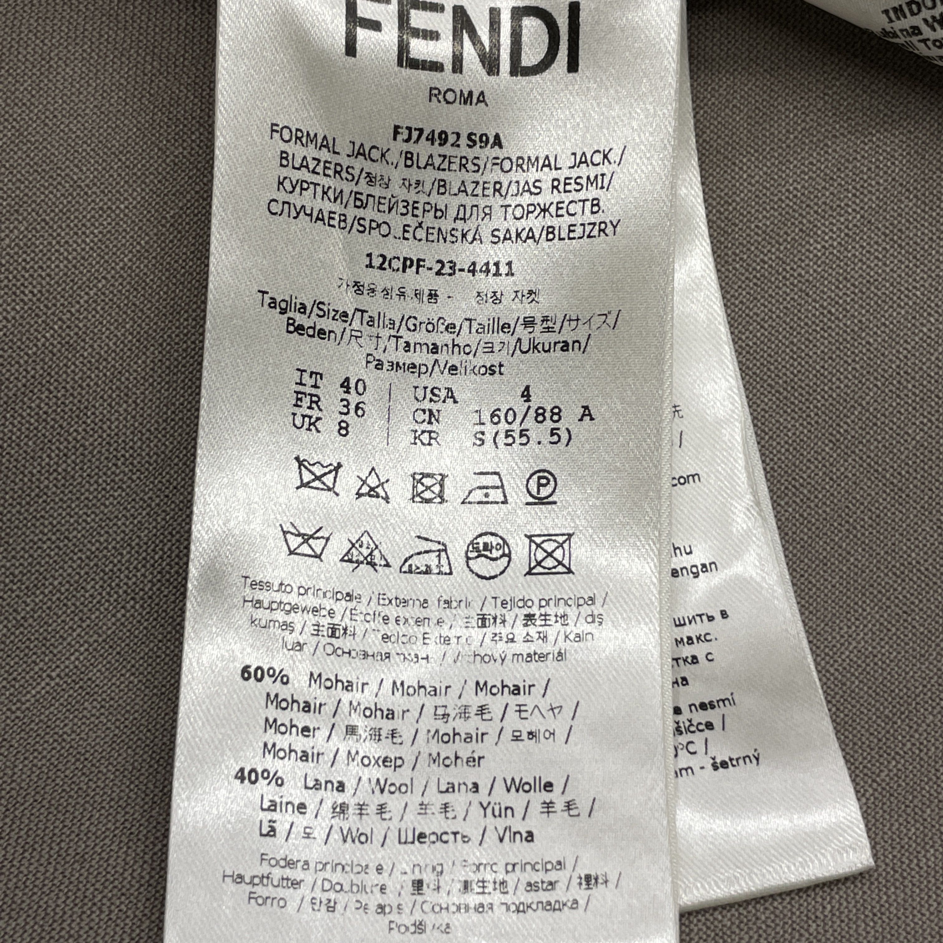 Fendi Fendi Mohair Blend Blazer Size IT 40 Size S / US 4 / IT 40 - 4 Thumbnail
