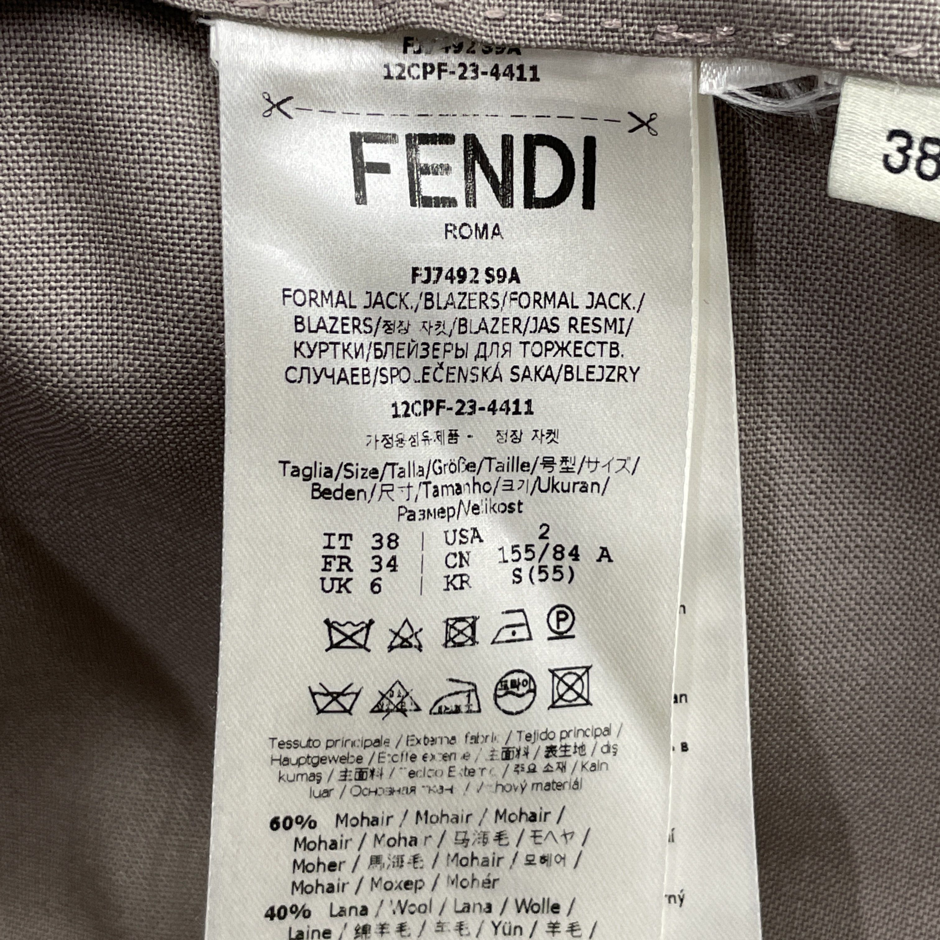 Fendi Fendi Mohair Wool Blazer Size 38 Size XS / US 0-2 / IT 36-38 - 4 Thumbnail