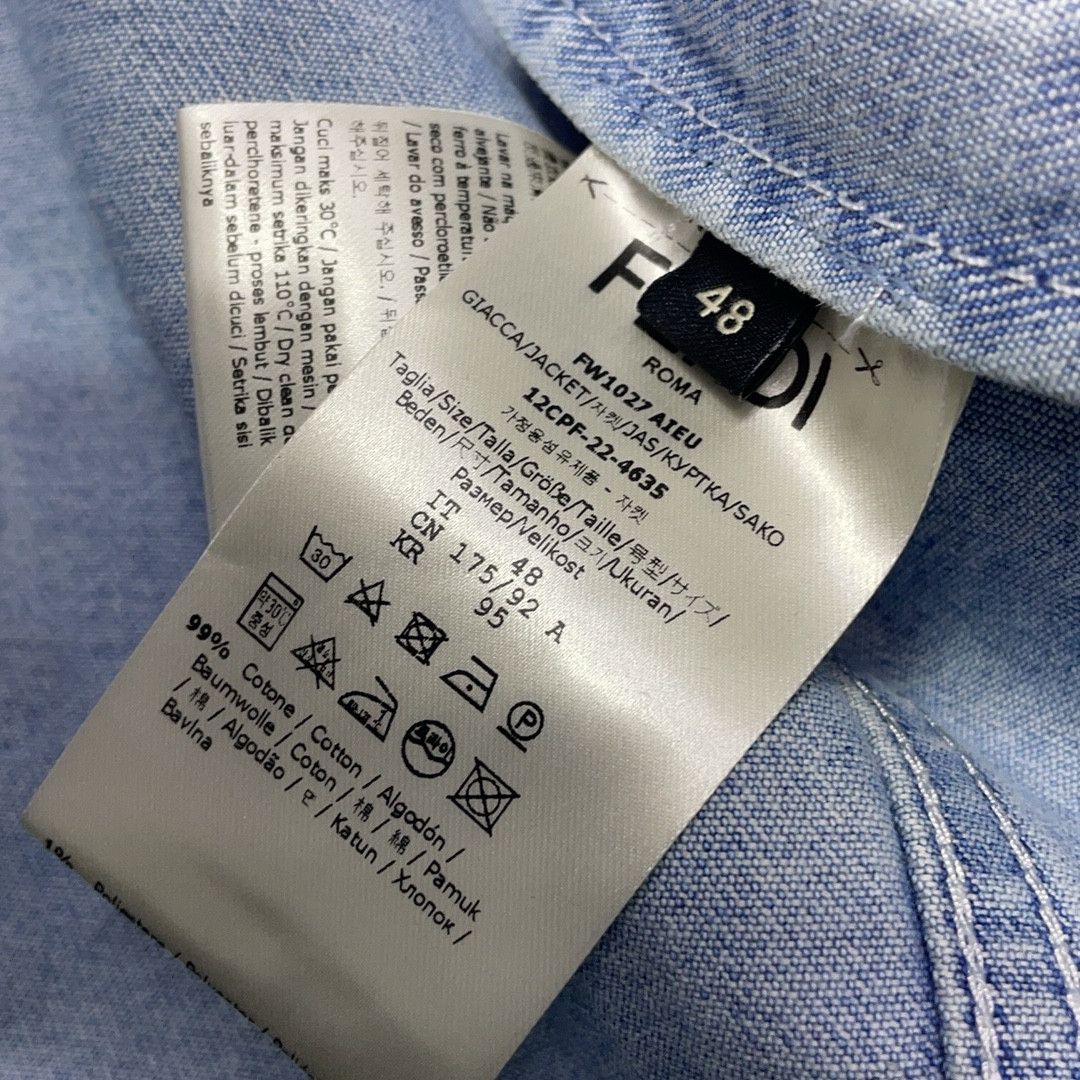 Fendi Fendi Logo Patch Denim Jacket Size M Size US M / EU 48-50 / 2 - 2 Thumbnail