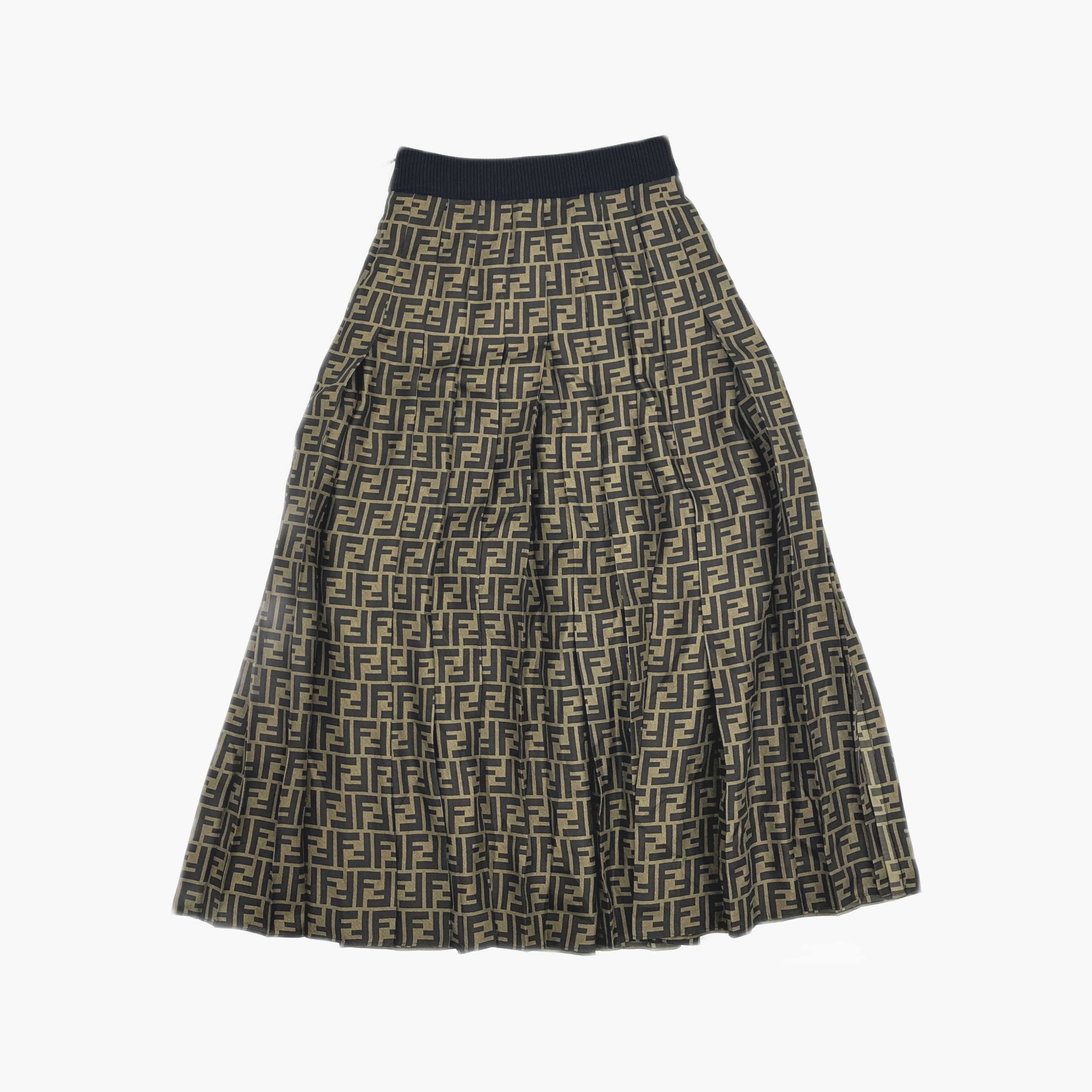 Fendi Fendi FF Logo Print Silk Midi Skirt Size IT 38 Size 26" / US 2 / IT 38 - 2 Thumbnail