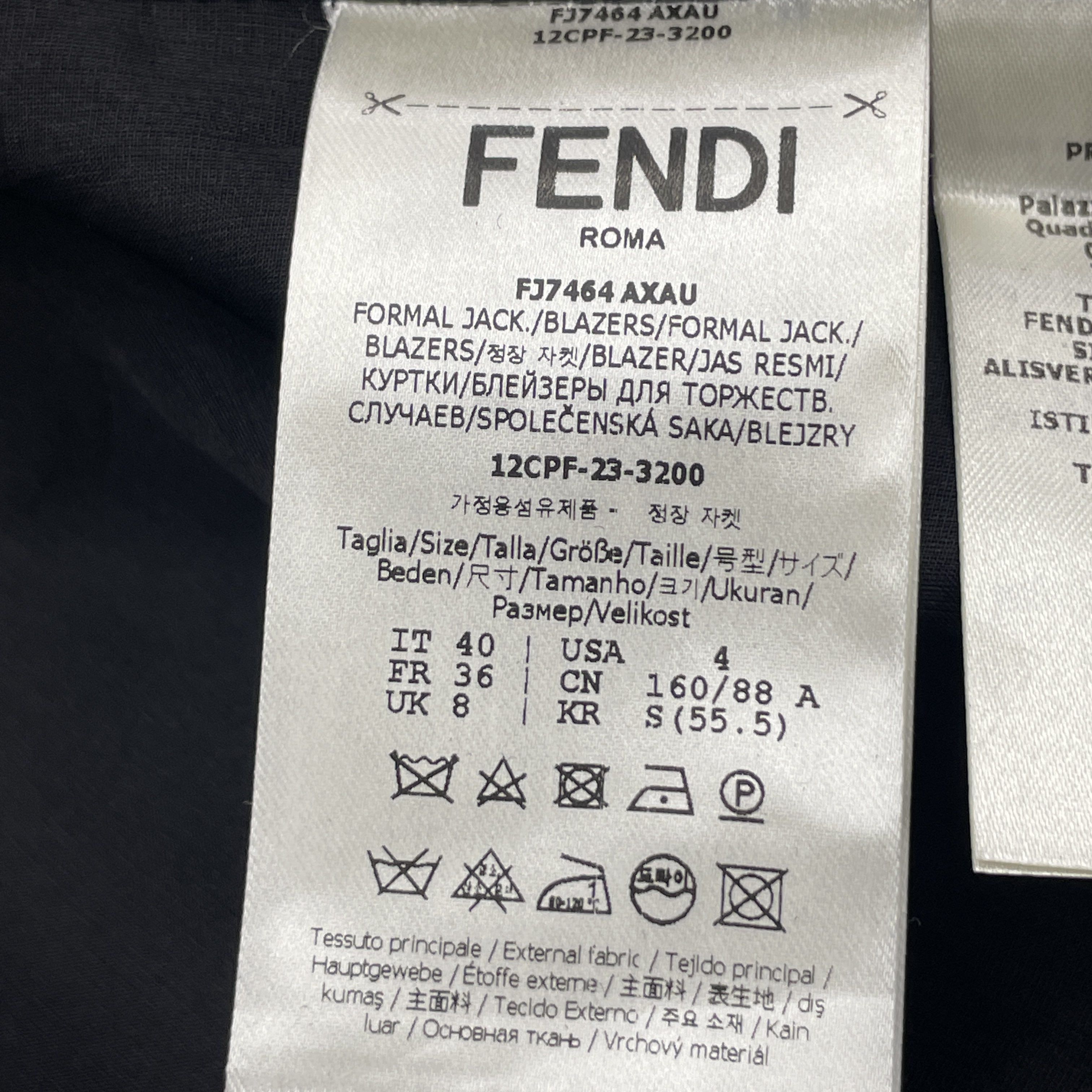 Fendi Fendi Black Wool Blend Jacket IT 40 Size S / US 4 / IT 40 - 4 Thumbnail