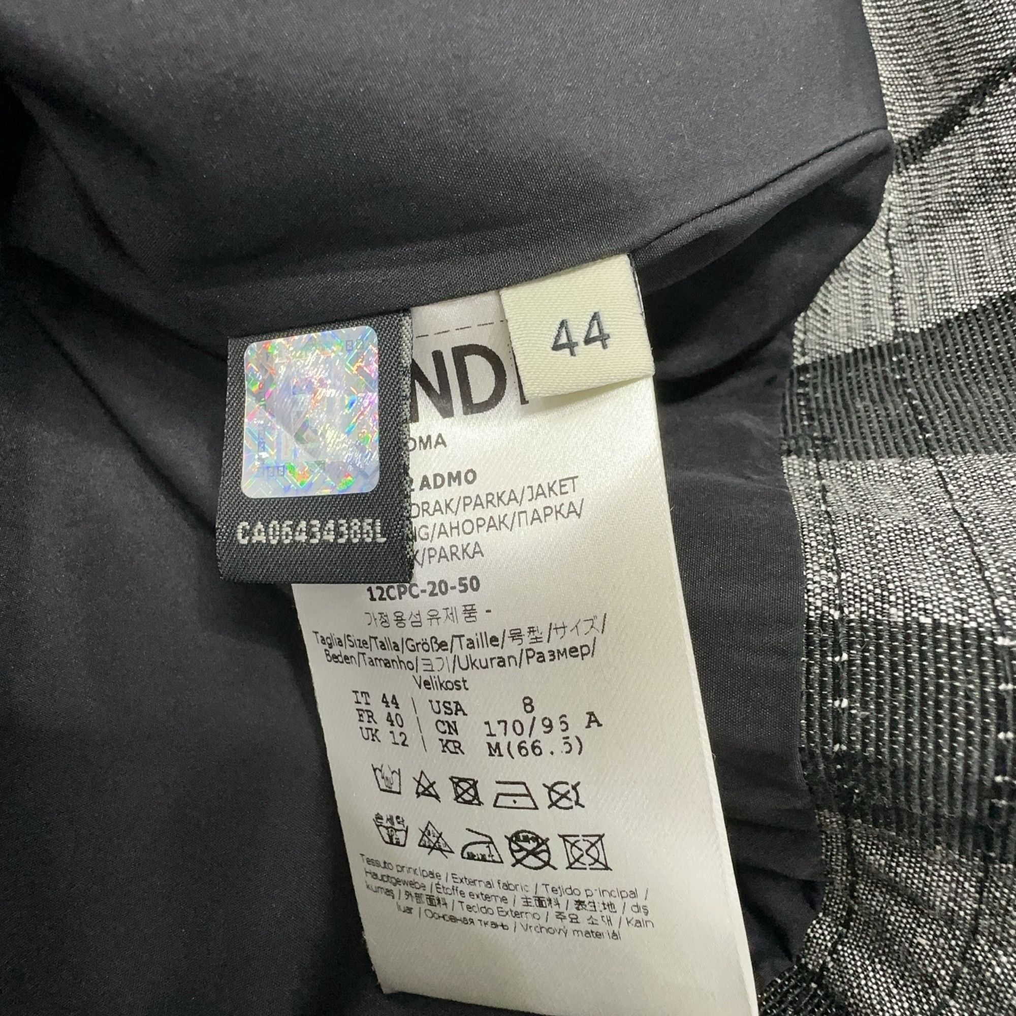 Fendi Fendi FF Logo Checkered Jacket Size FR 40 Size M / US 6-8 / IT 42-44 - 3 Thumbnail