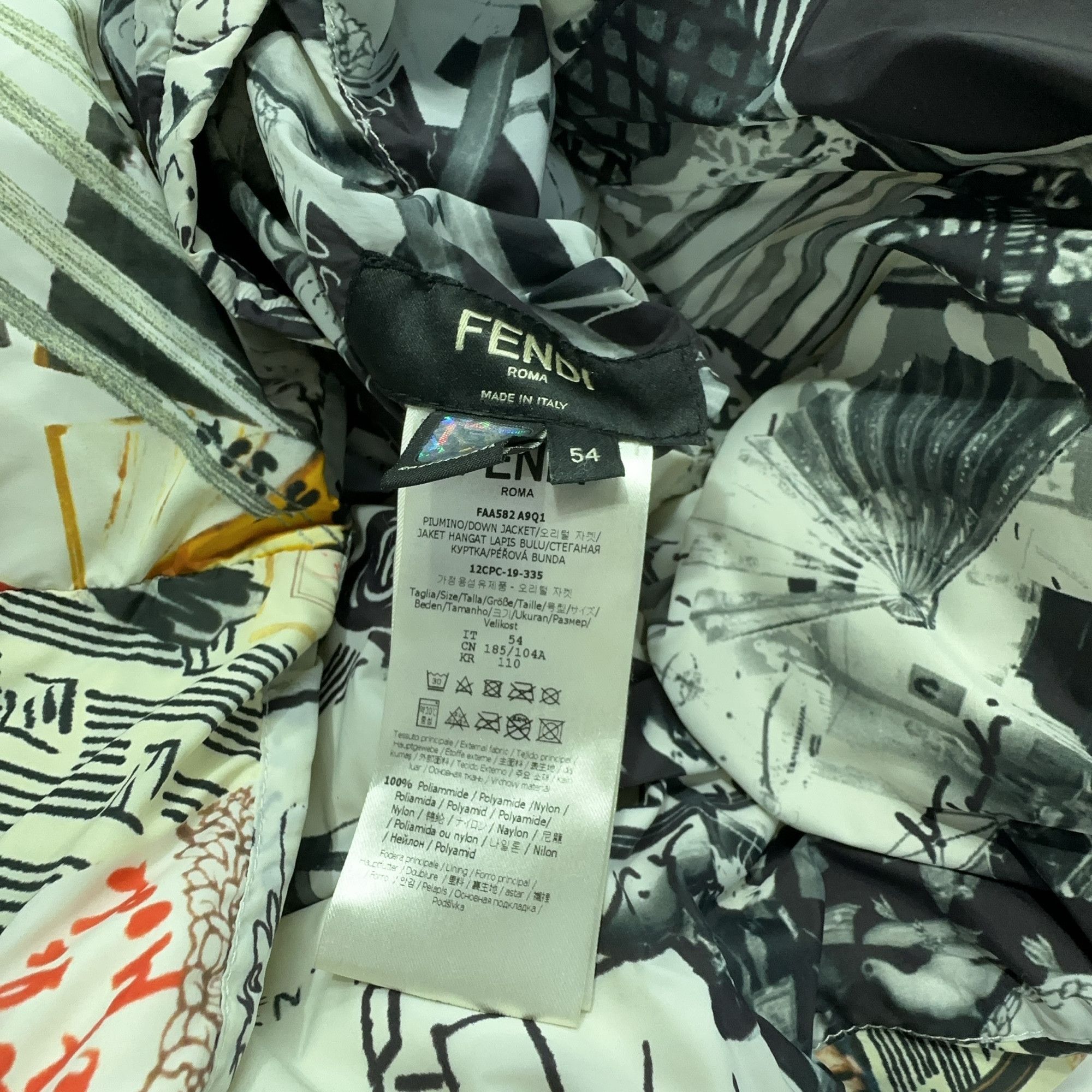 Fendi Fendi Collage Print Puffer Jacket Size 54 Size US L / EU 52-54 / 3 - 3 Thumbnail