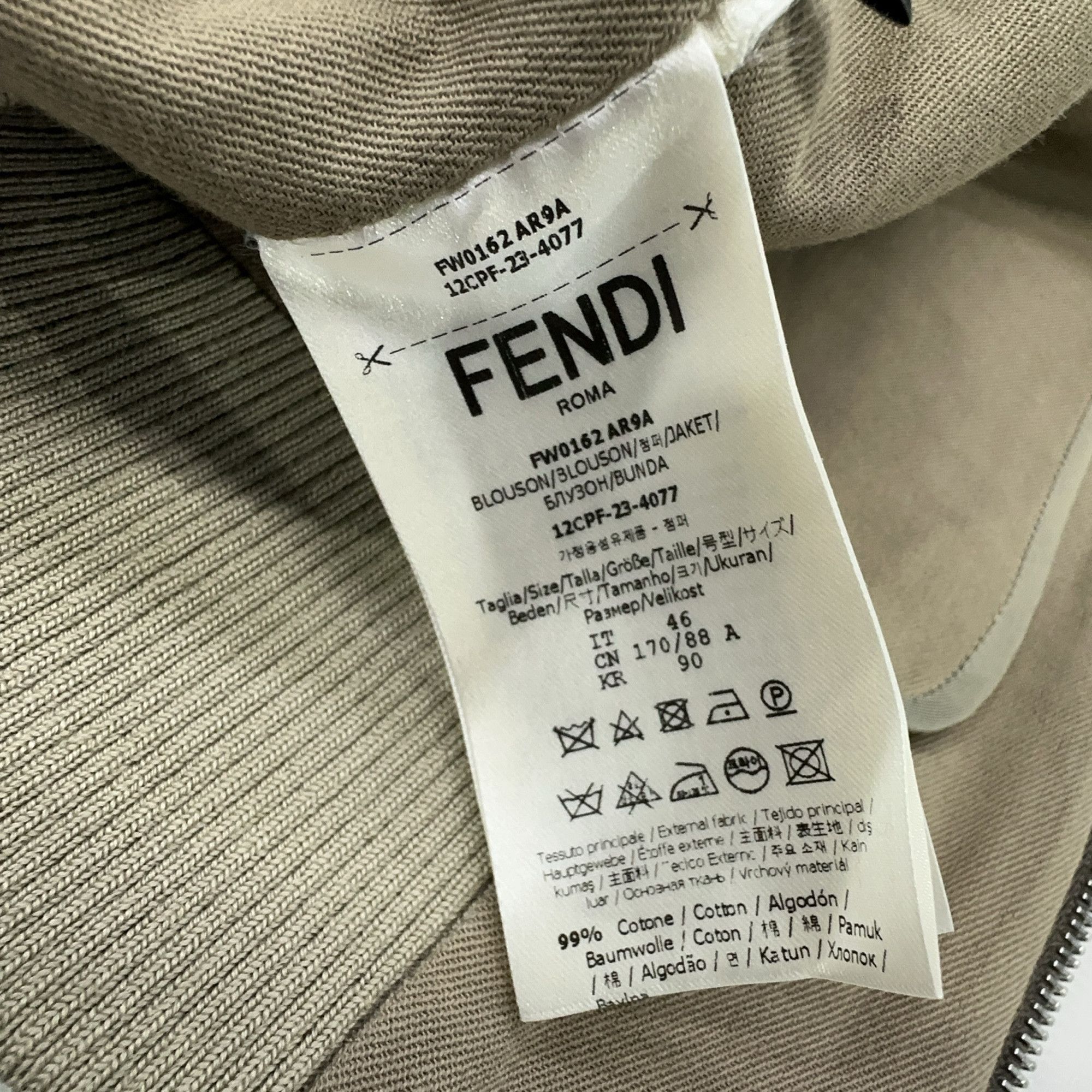 Fendi Fendi Logo Zip Bomber Jacket Size S Size US S / EU 44-46 / 1 - 4 Thumbnail