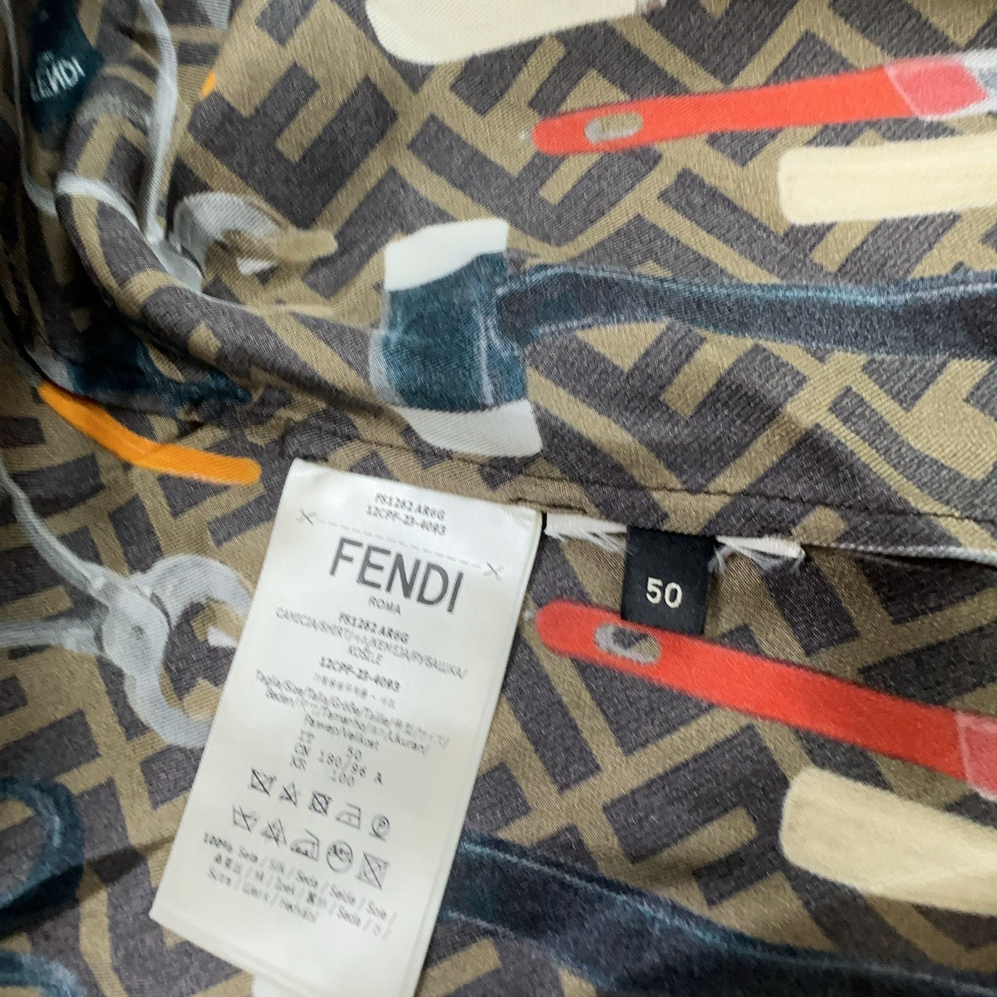 Fendi Fendi Tool Print Button Up Shirt IT 50 Size US M / EU 48-50 / 2 - 6 Thumbnail