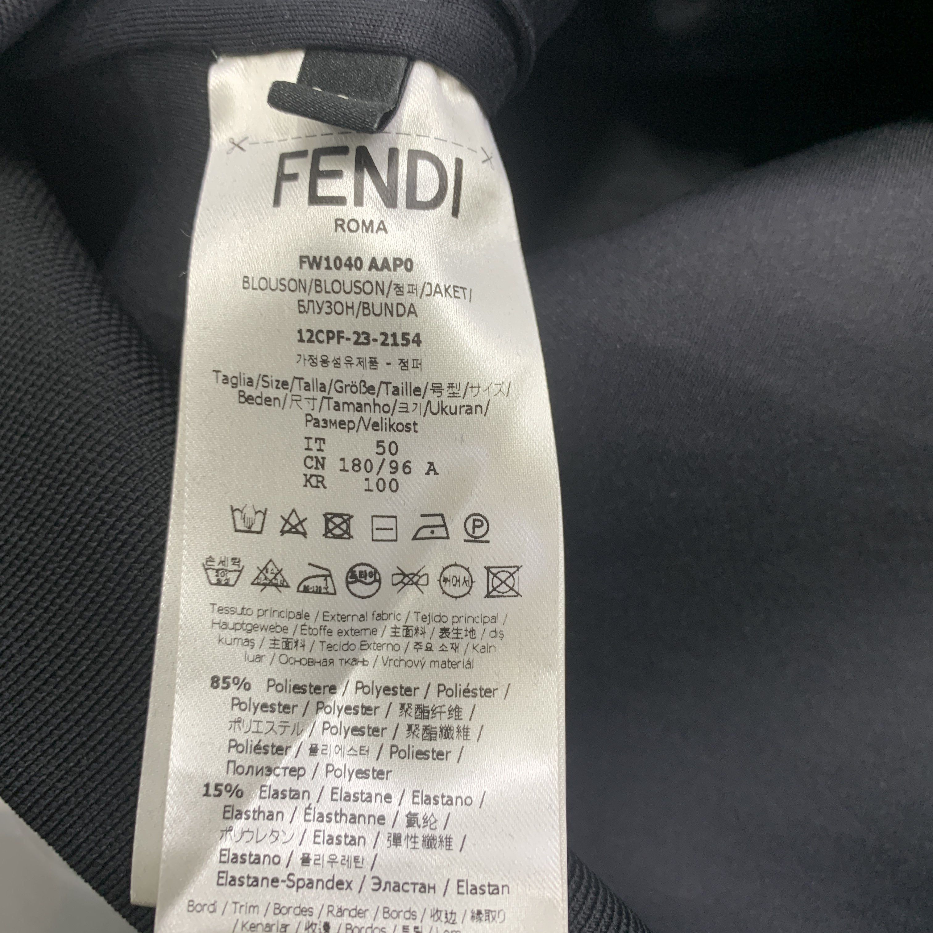 Fendi Fendi FF Logo Print Zip Hoodie Size M Size US M / EU 48-50 / 2 - 3 Thumbnail