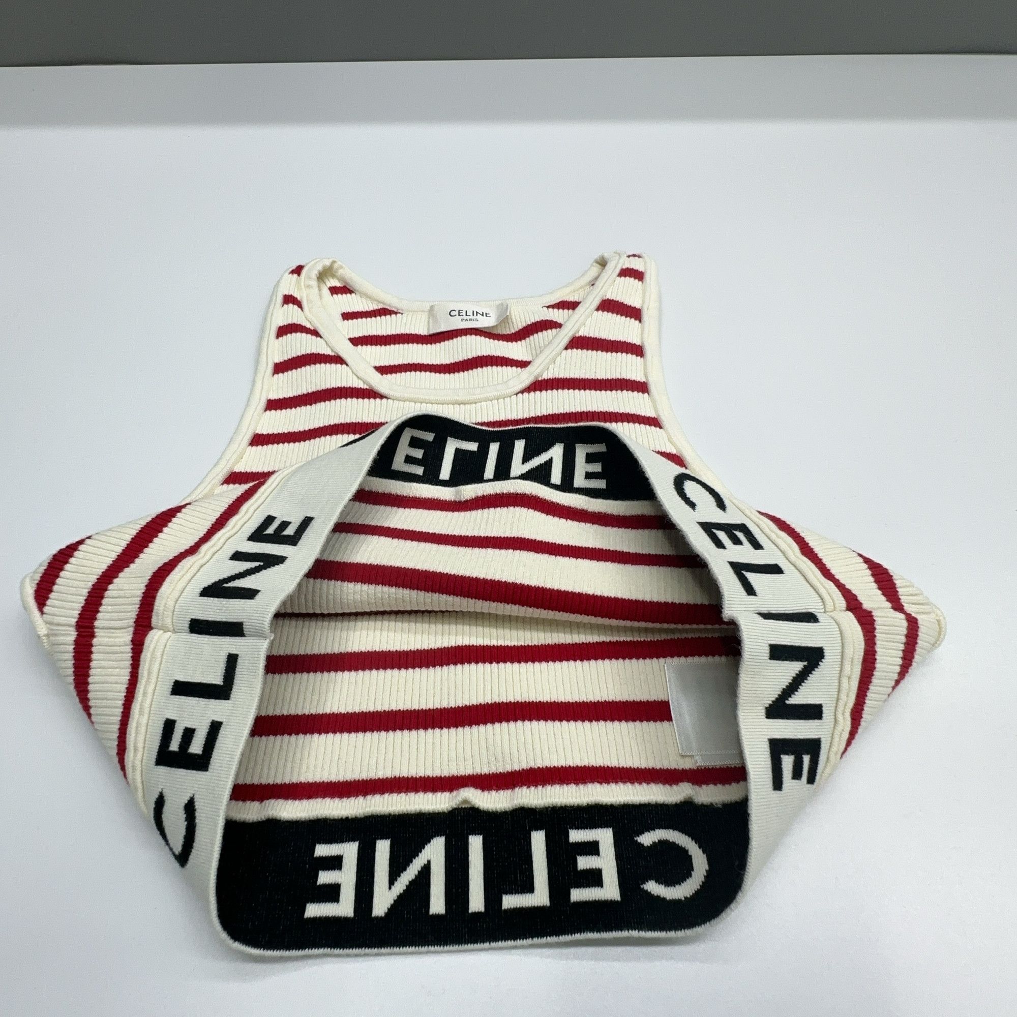 Celine CELINE Striped Logo Crop Top Size XS Size XS / US 0-2 / IT 36-38 - 6 Thumbnail