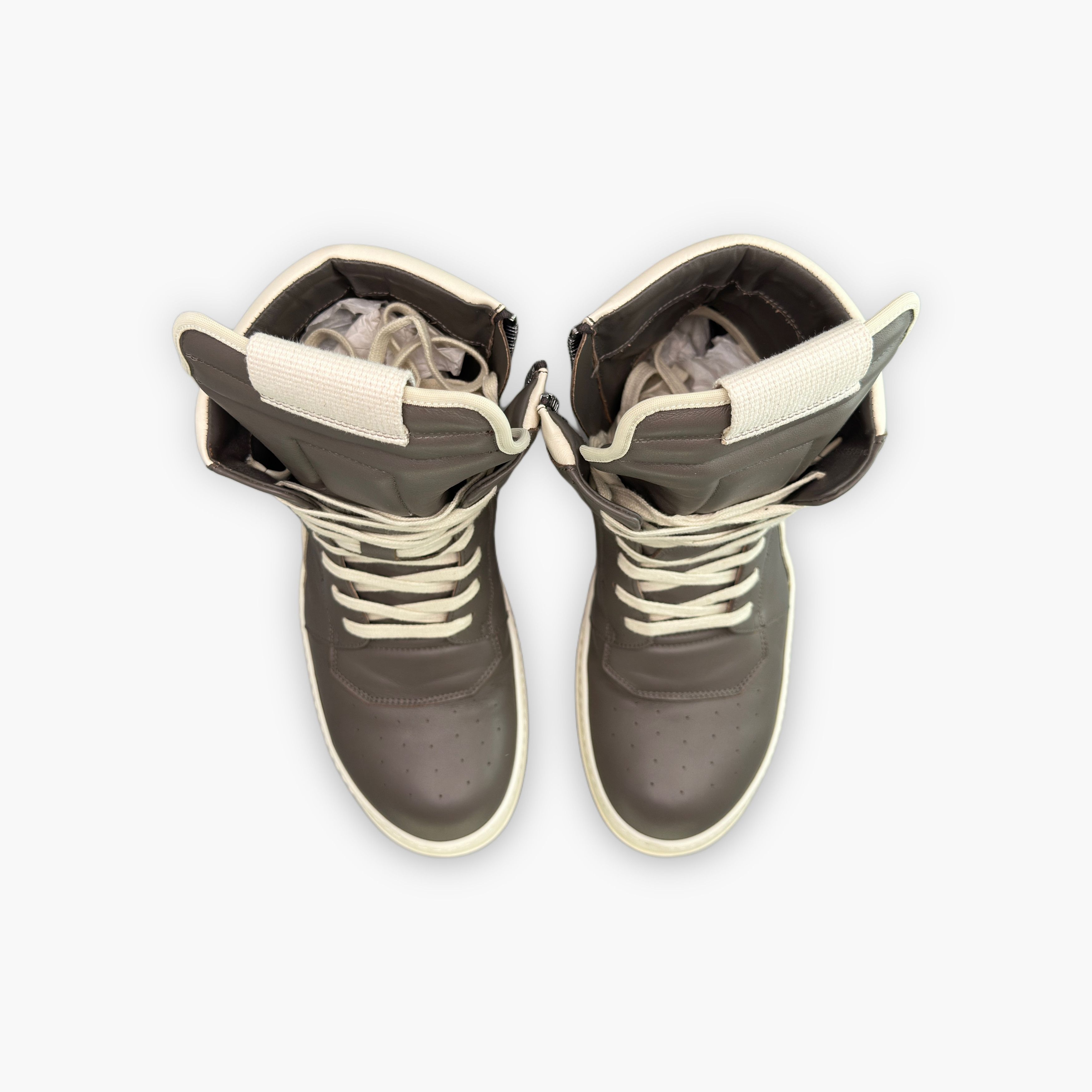 Rick Owens Rick Owens Leather Geobasket Hi-Top Sneakers US 10 Size US 10 / EU 43 - 9 Thumbnail