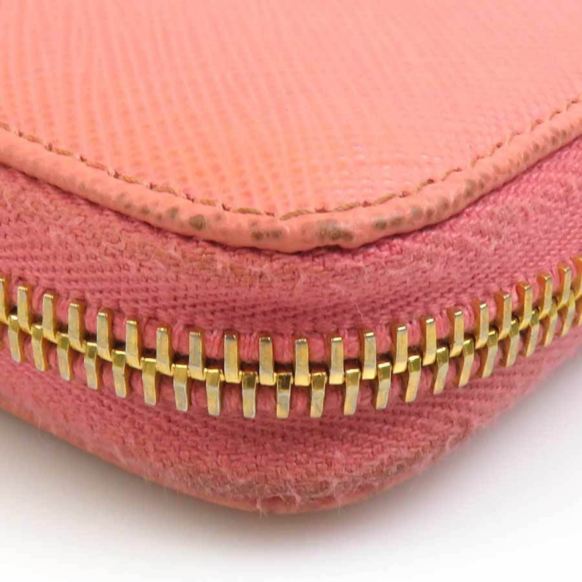 Prada Prada Round Zip Long Wallet Leather Pink Women's r11175a Size ONE SIZE - 8 Thumbnail