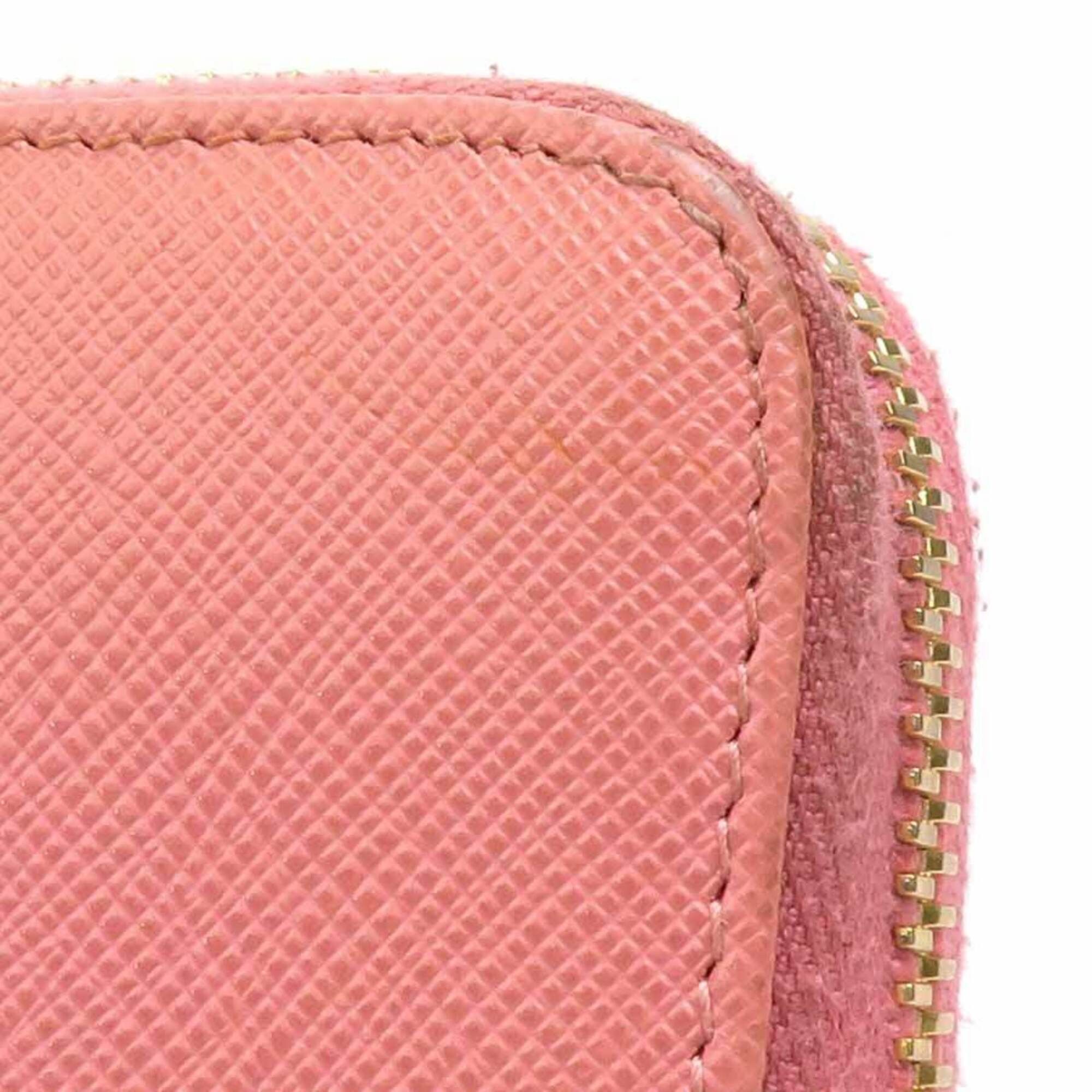 Prada Prada Round Zip Long Wallet Leather Pink Women's r11175a Size ONE SIZE - 10 Thumbnail