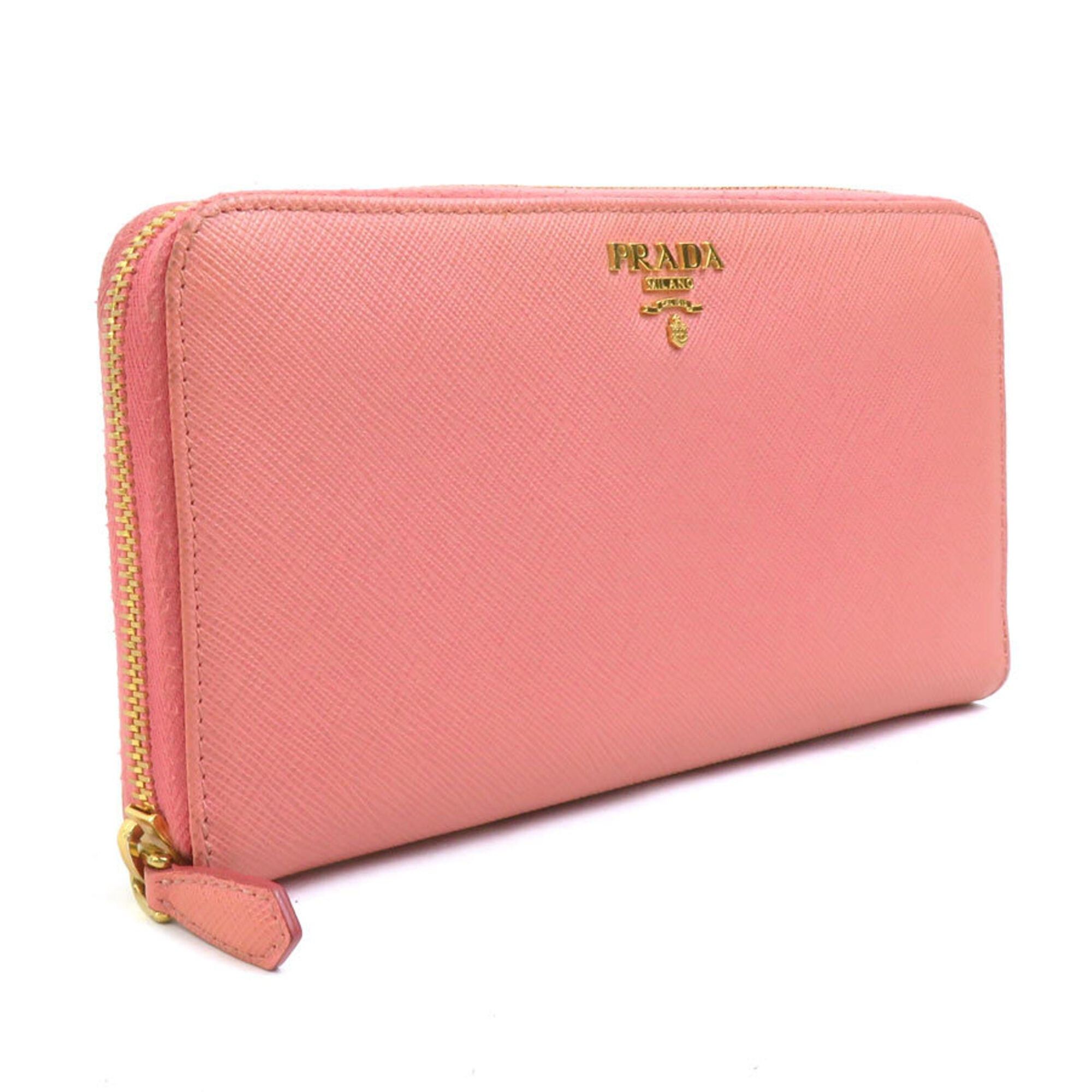 Prada Prada Round Zip Long Wallet Leather Pink Women's r11175a Size ONE SIZE - 2 Thumbnail