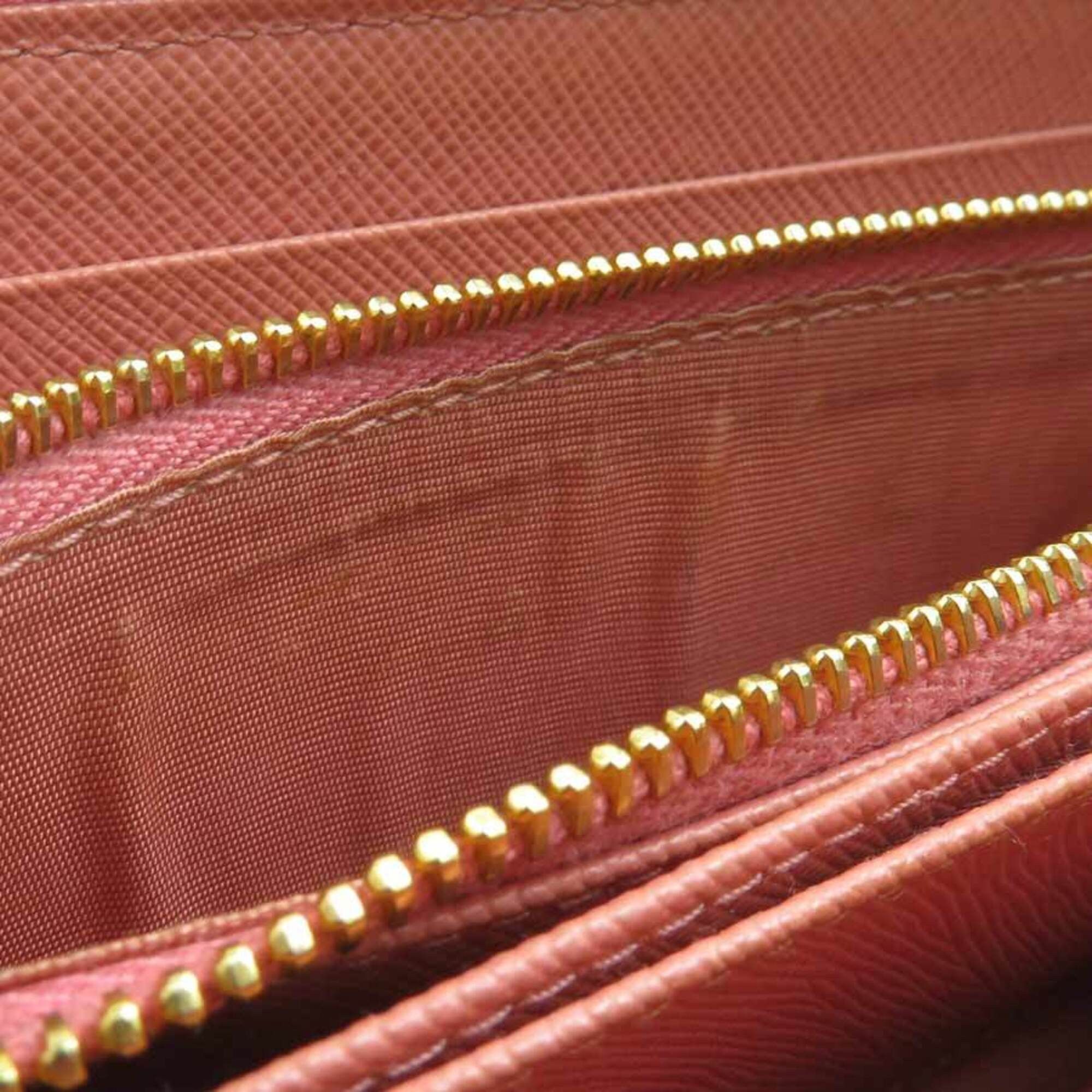 Prada Prada Round Zip Long Wallet Leather Pink Women's r11175a Size ONE SIZE - 15 Thumbnail