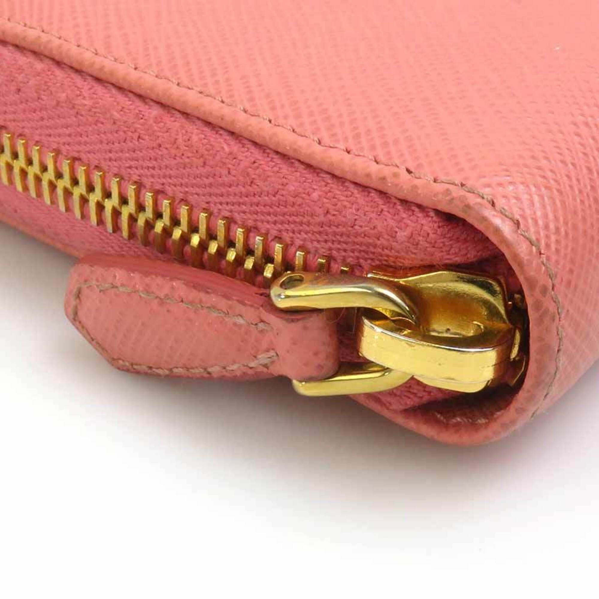 Prada Prada Round Zip Long Wallet Leather Pink Women's r11175a Size ONE SIZE - 12 Thumbnail