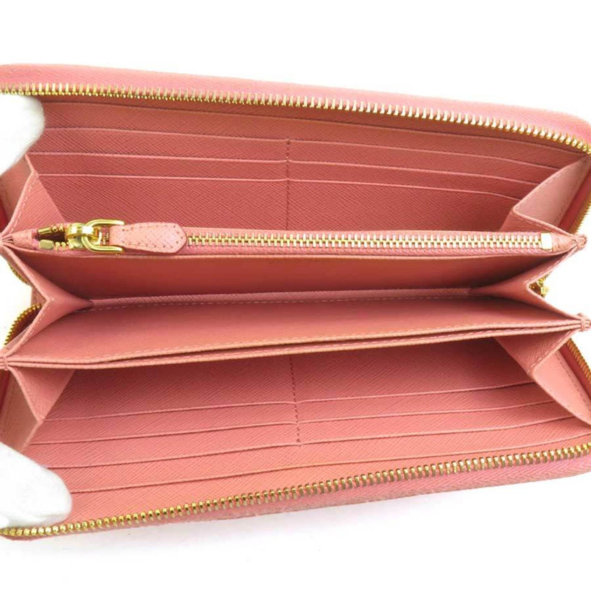 Prada Prada Round Zip Long Wallet Leather Pink Women's r11175a Size ONE SIZE - 5 Thumbnail
