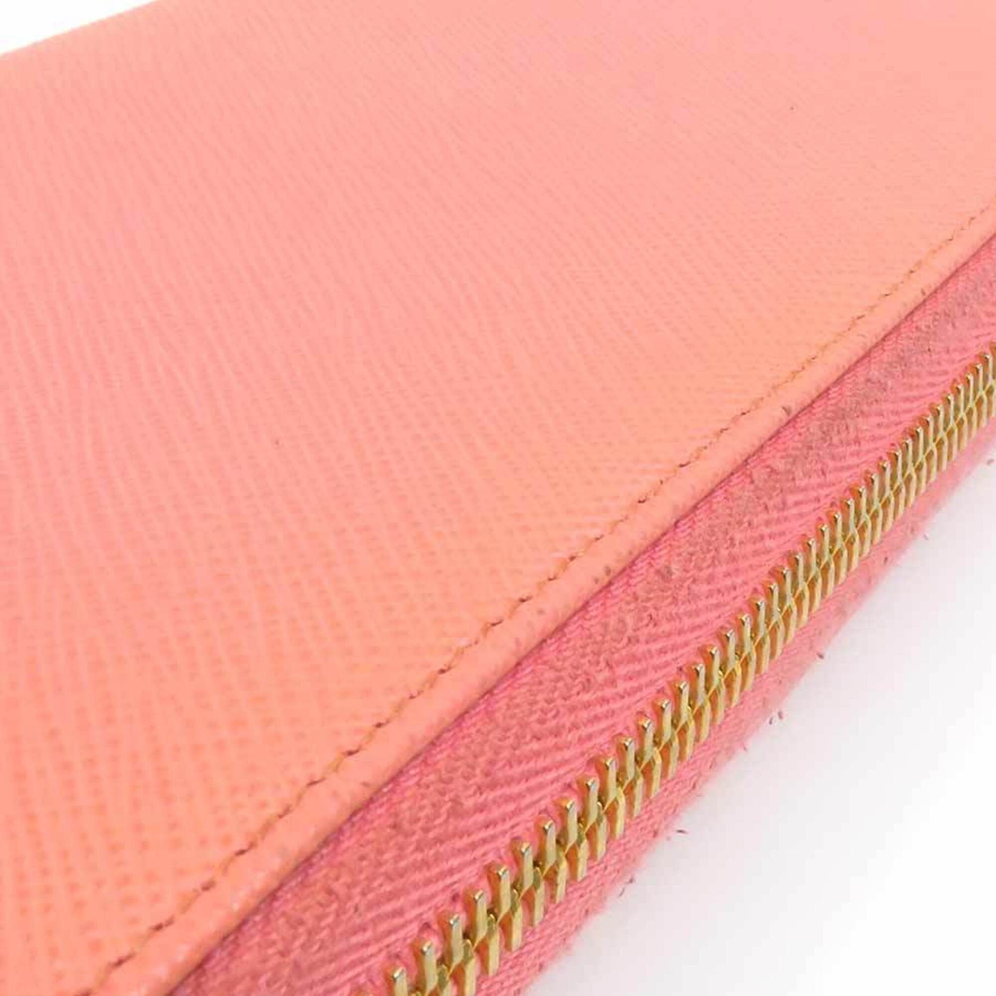 Prada Prada Round Zip Long Wallet Leather Pink Women's r11175a Size ONE SIZE - 11 Thumbnail