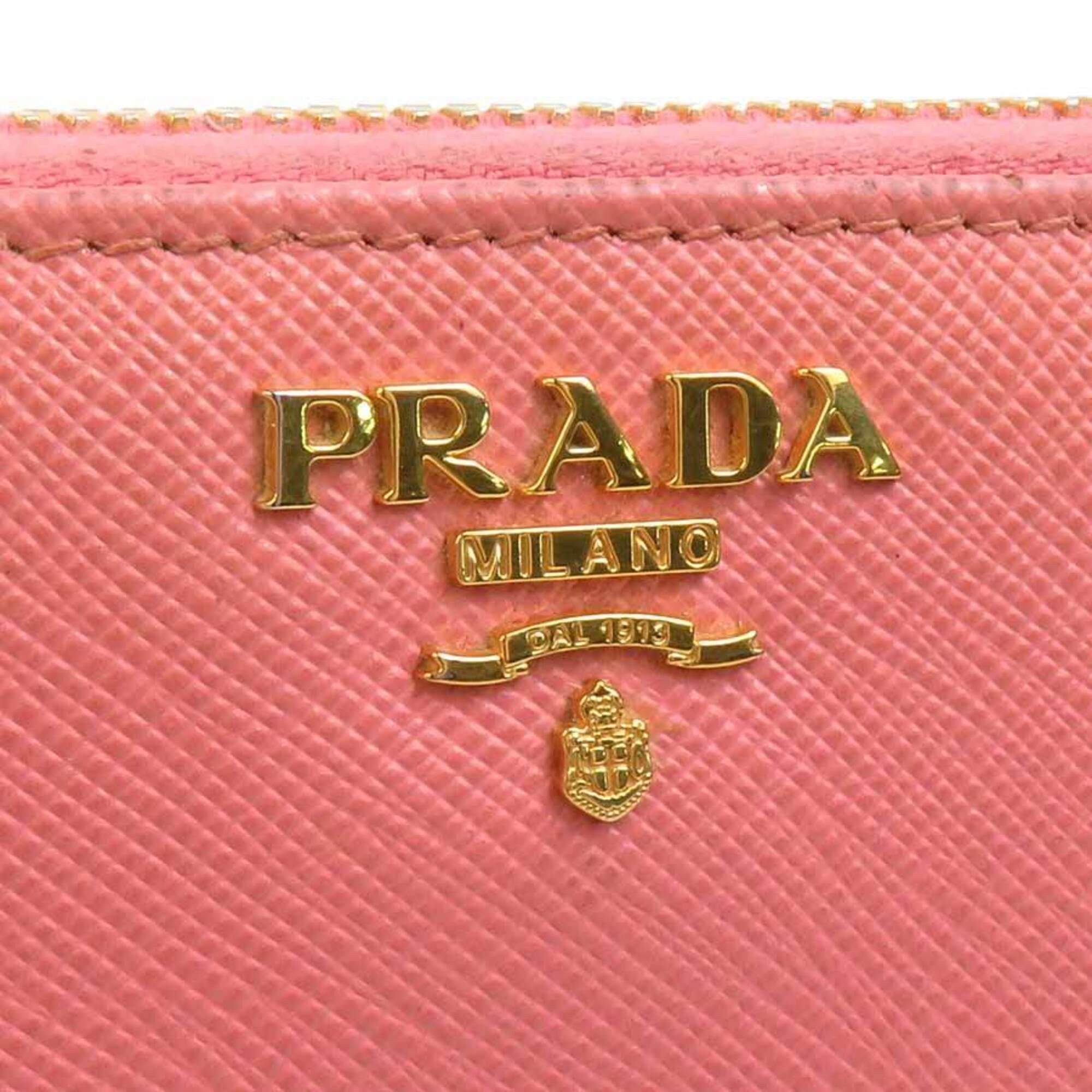 Prada Prada Round Zip Long Wallet Leather Pink Women's r11175a Size ONE SIZE - 13 Thumbnail