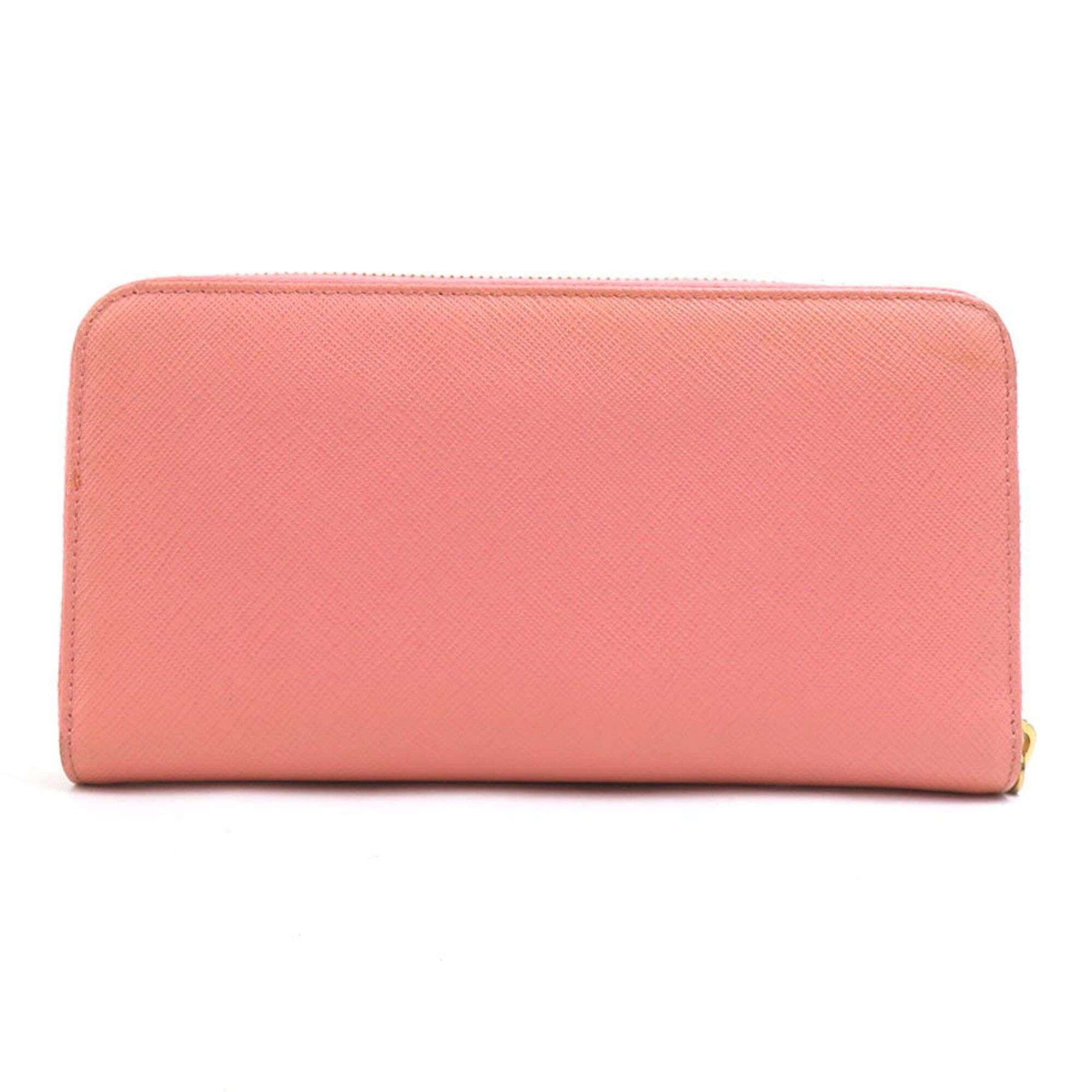 Prada Prada Round Zip Long Wallet Leather Pink Women's r11175a Size ONE SIZE - 3 Thumbnail