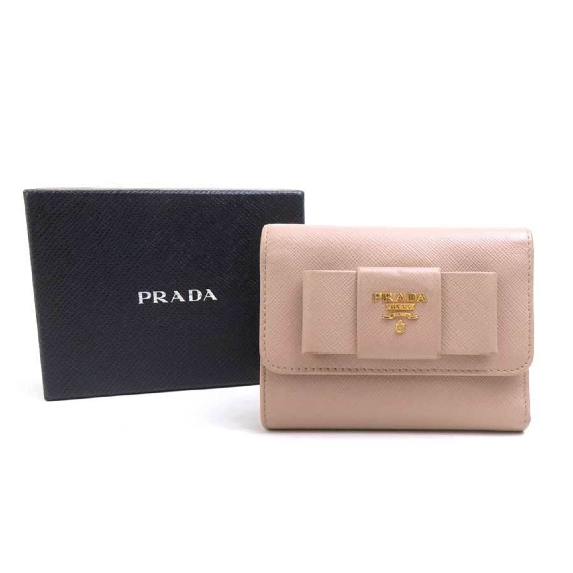 Other Prada Tri-fold Wallet Leather Beige Women's r11178a Size ONE SIZE - 15 Thumbnail