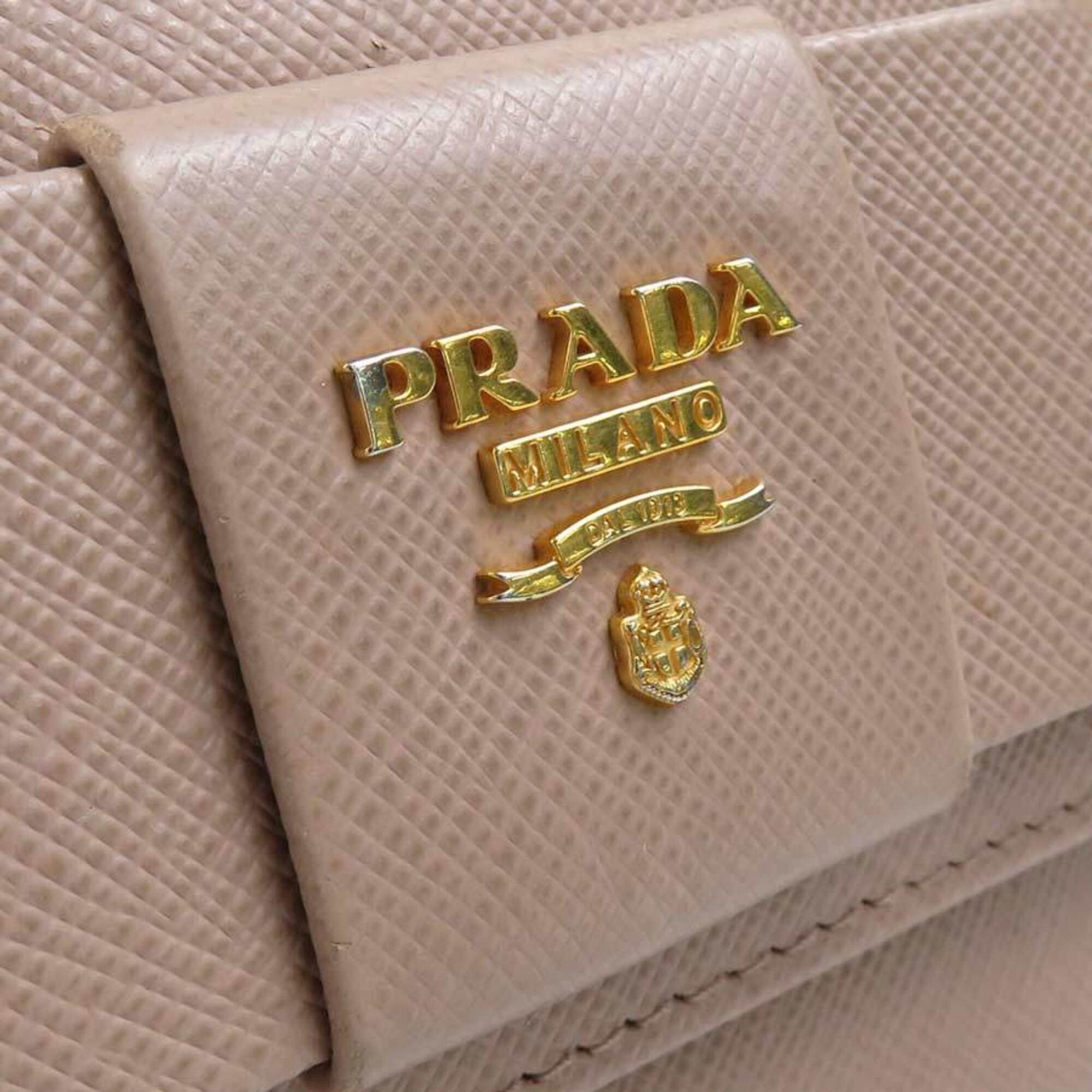 Other Prada Tri-fold Wallet Leather Beige Women's r11178a Size ONE SIZE - 9 Thumbnail