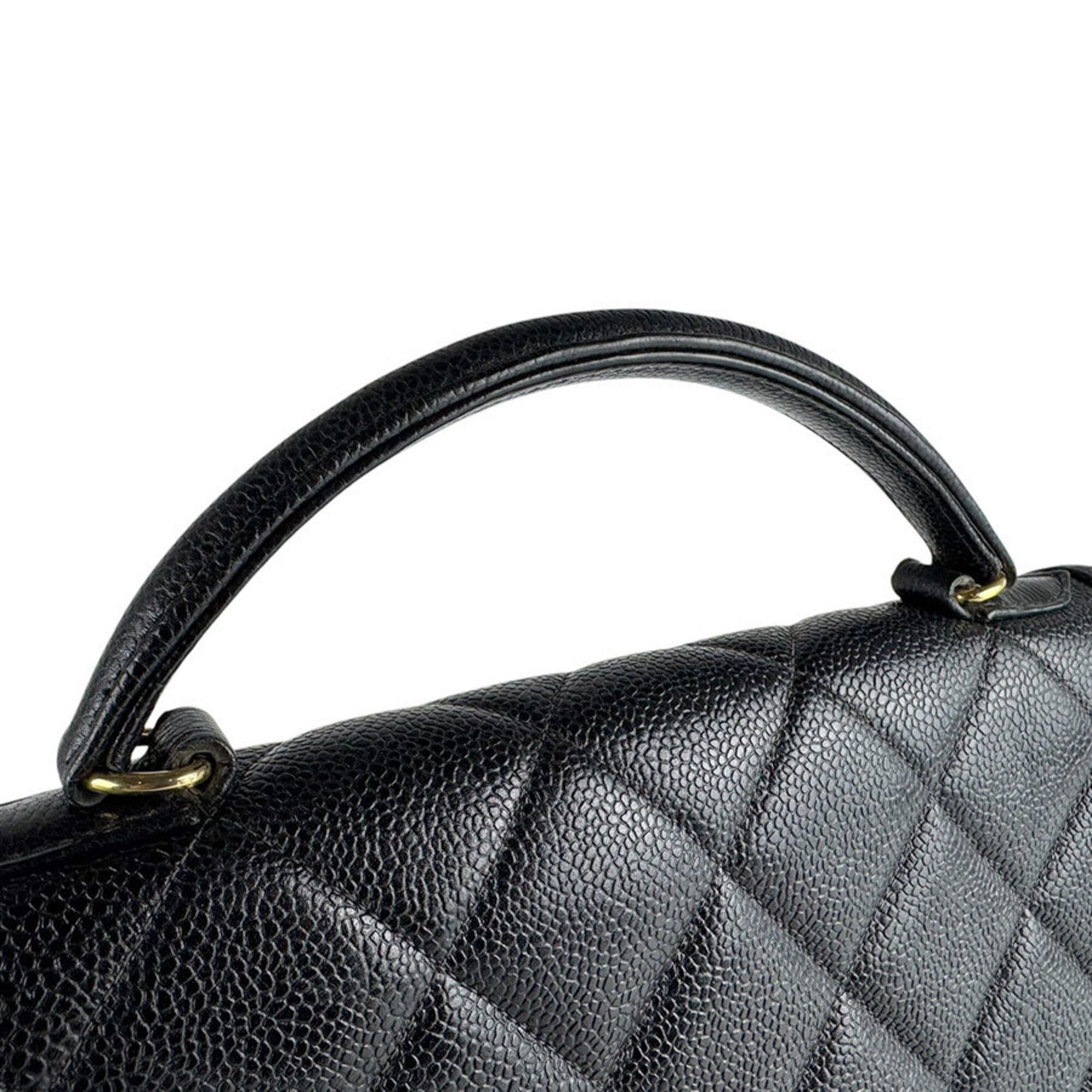 Chanel Chanel handbag, caviar leather, black and gold, women's, z9693 Size ONE SIZE - 10 Thumbnail