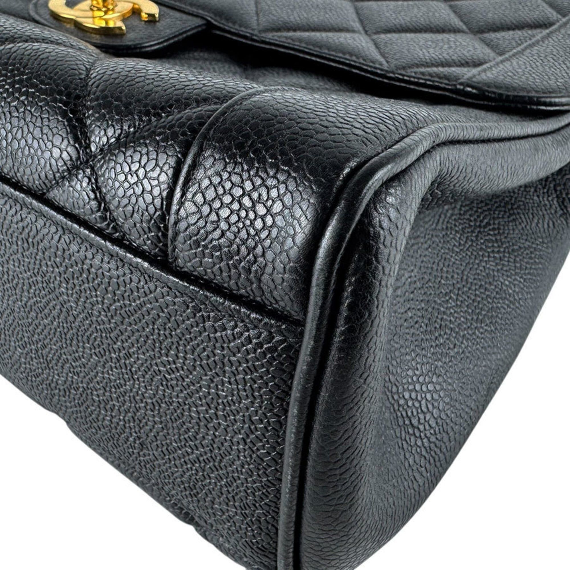 Chanel Chanel handbag, caviar leather, black and gold, women's, z9693 Size ONE SIZE - 9 Thumbnail