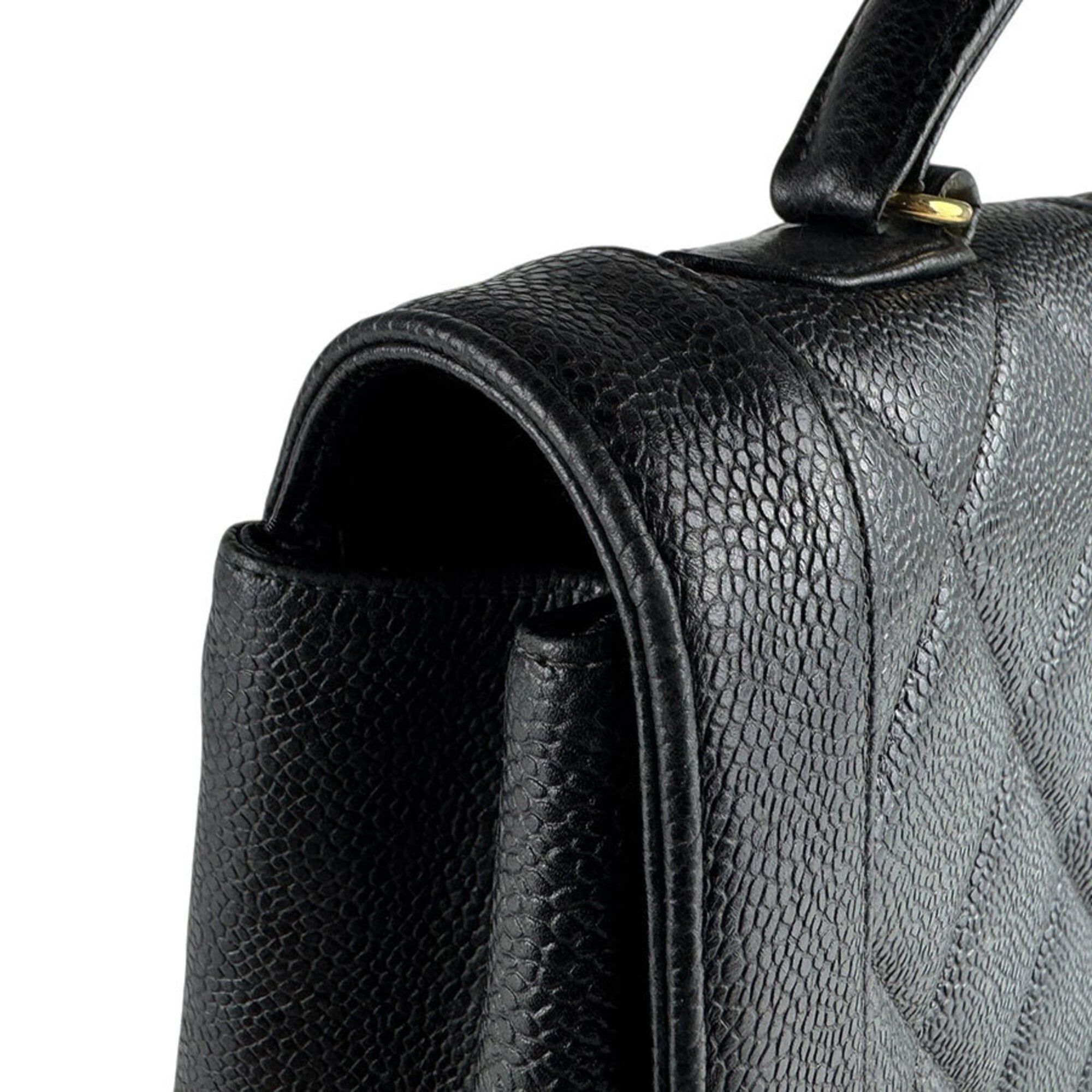 Chanel Chanel handbag, caviar leather, black and gold, women's, z9693 Size ONE SIZE - 6 Thumbnail