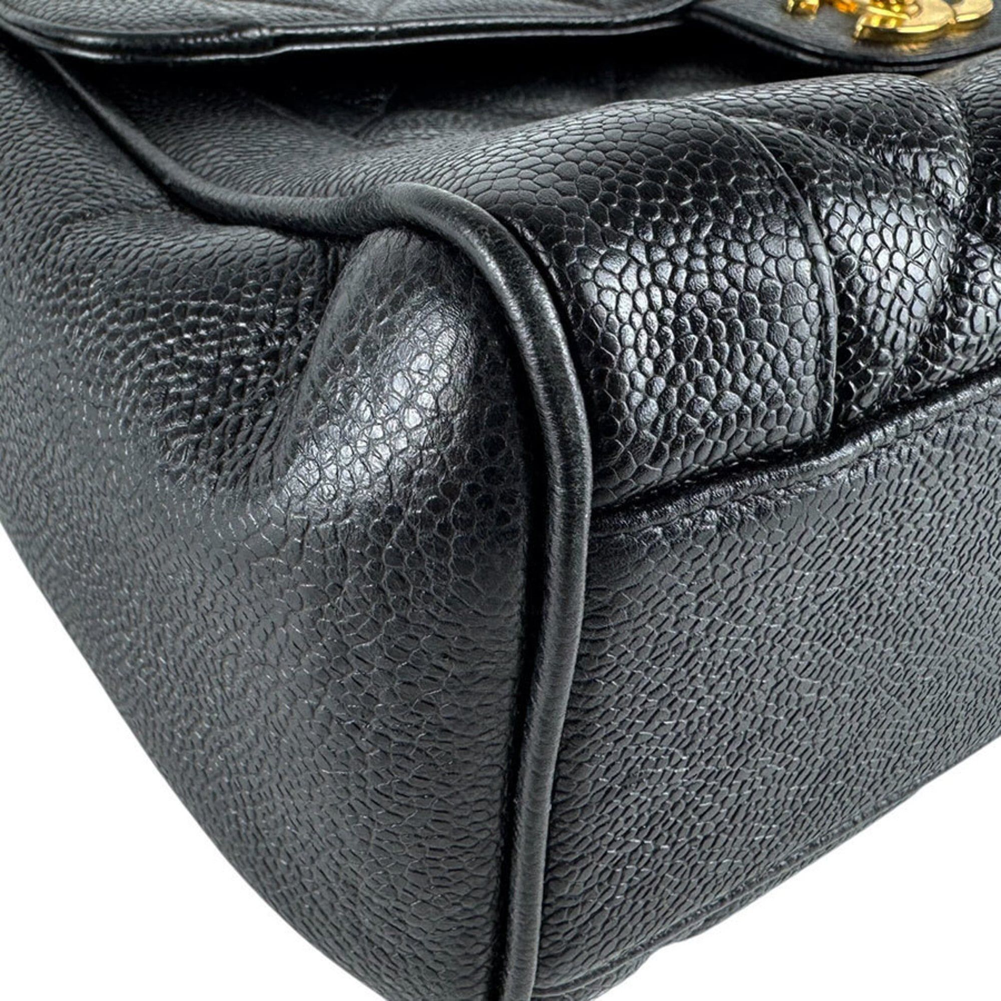 Chanel Chanel handbag, caviar leather, black and gold, women's, z9693 Size ONE SIZE - 8 Thumbnail
