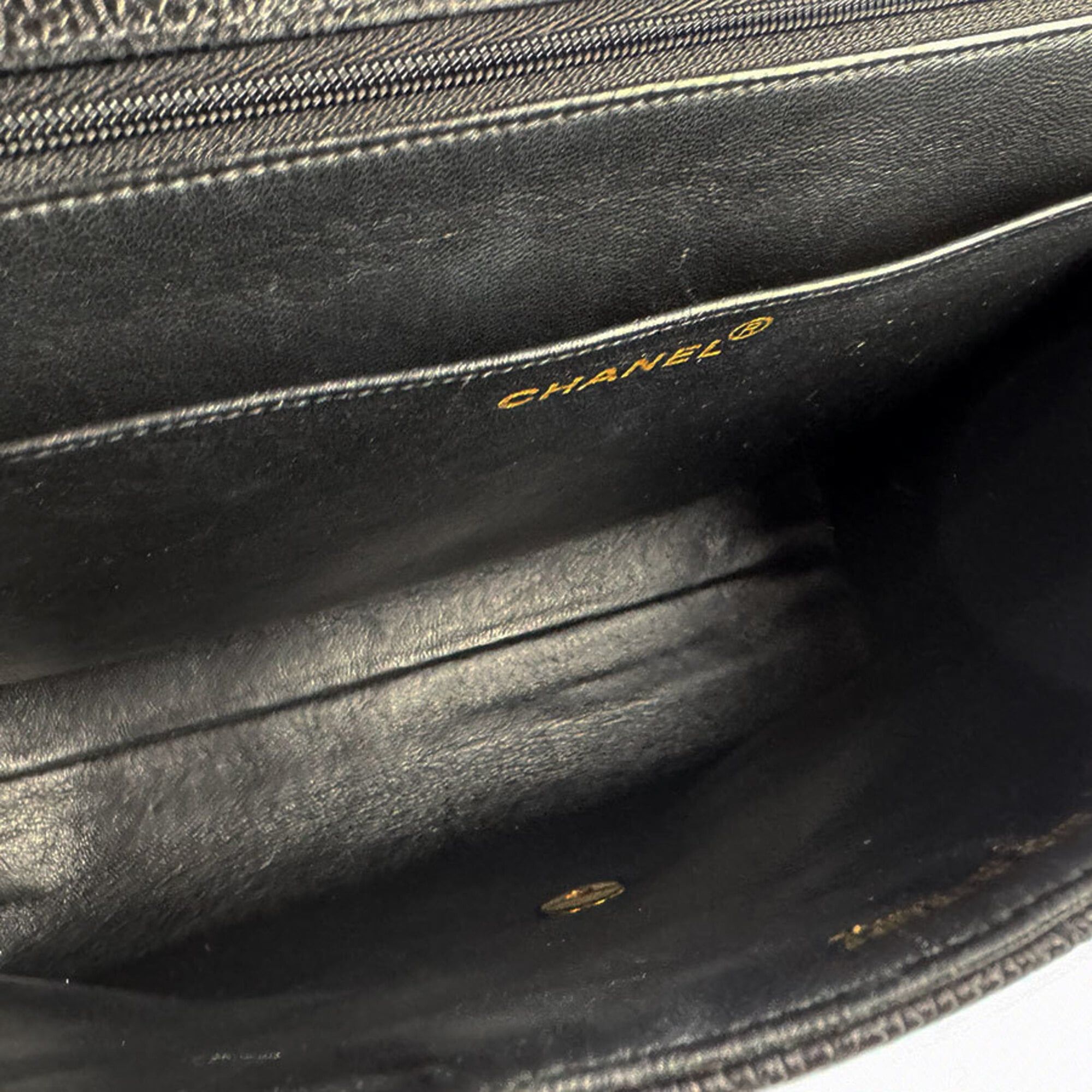 Chanel Chanel handbag, caviar leather, black and gold, women's, z9693 Size ONE SIZE - 5 Thumbnail