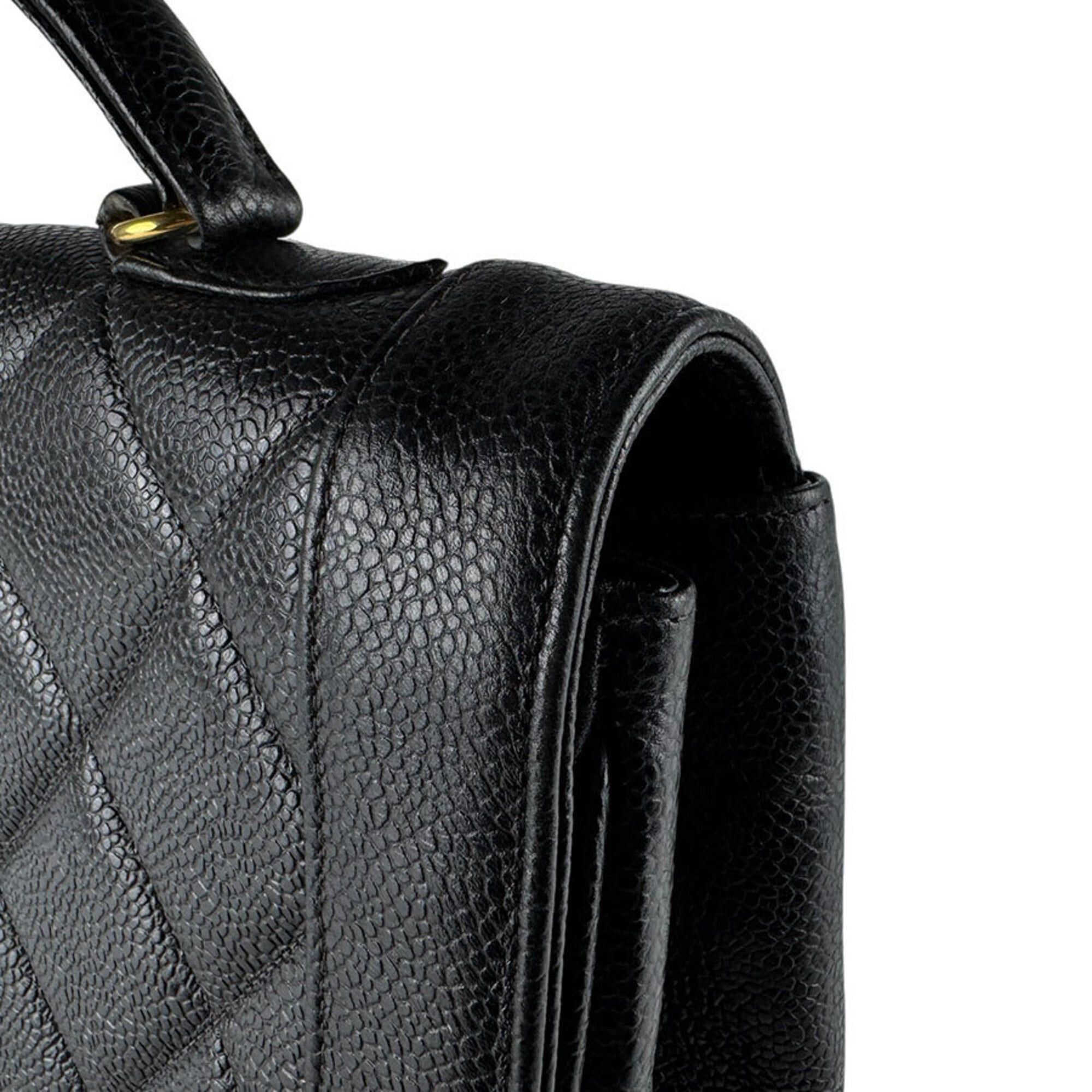 Chanel Chanel handbag, caviar leather, black and gold, women's, z9693 Size ONE SIZE - 7 Thumbnail