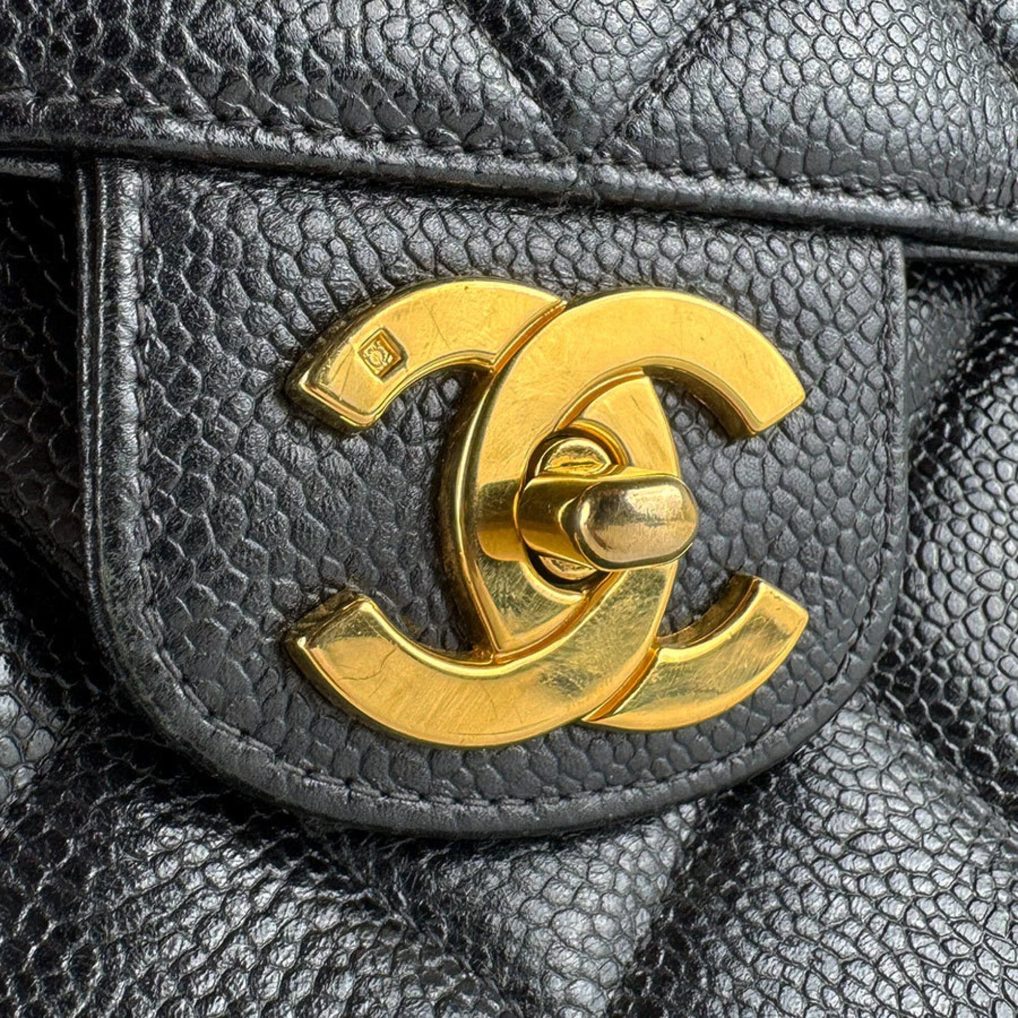 Chanel Chanel handbag, caviar leather, black and gold, women's, z9693 Size ONE SIZE - 11 Thumbnail