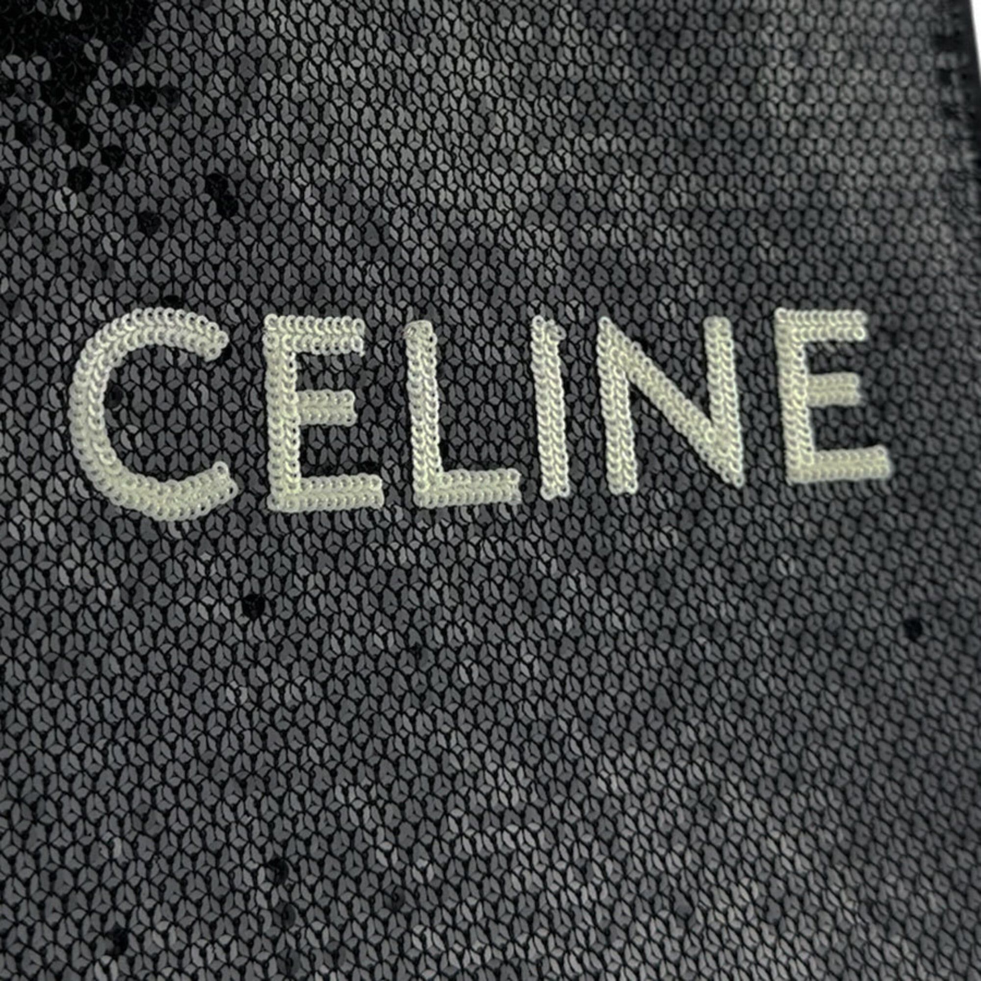 Celine Celine Shoulder Bag Mini Vertical Cabas Sequin Leather Black Women's z9696 Size ONE SIZE - 12 Thumbnail