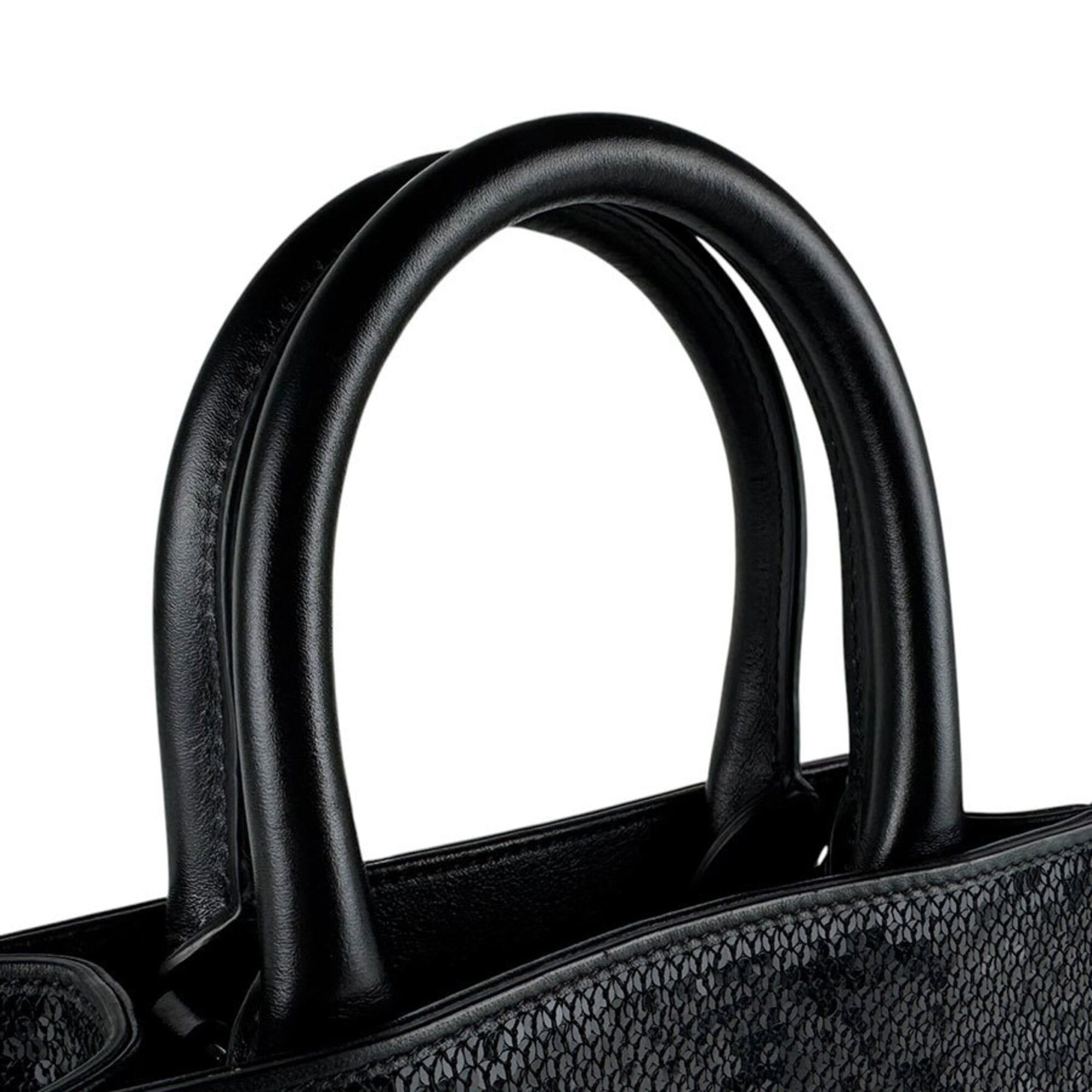 Celine Celine Shoulder Bag Mini Vertical Cabas Sequin Leather Black Women's z9696 Size ONE SIZE - 10 Thumbnail