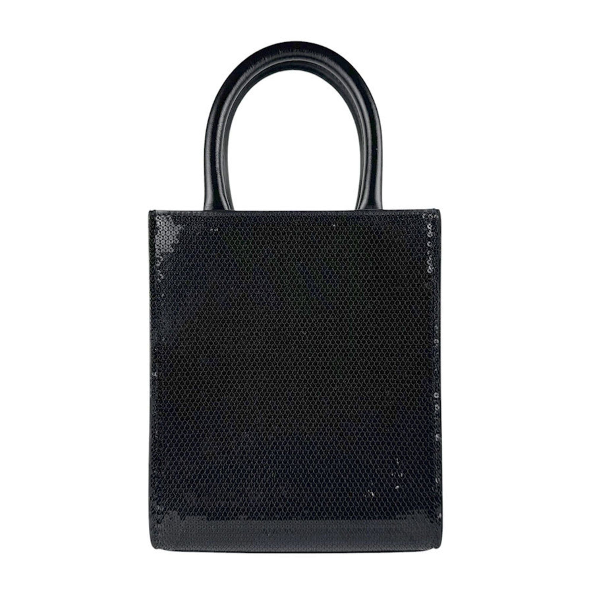 Celine Celine Shoulder Bag Mini Vertical Cabas Sequin Leather Black Women's z9696 Size ONE SIZE - 3 Thumbnail