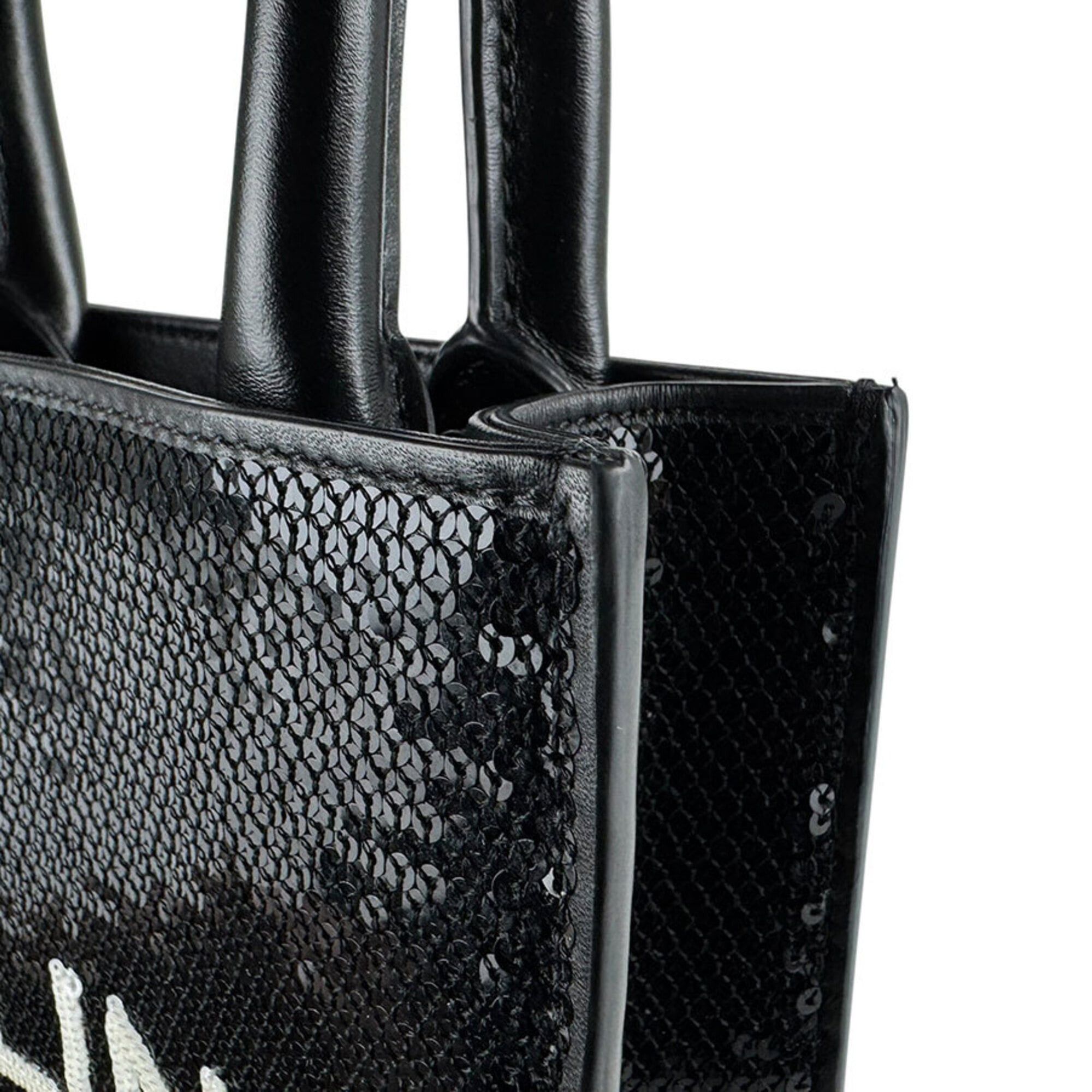 Celine Celine Shoulder Bag Mini Vertical Cabas Sequin Leather Black Women's z9696 Size ONE SIZE - 7 Thumbnail