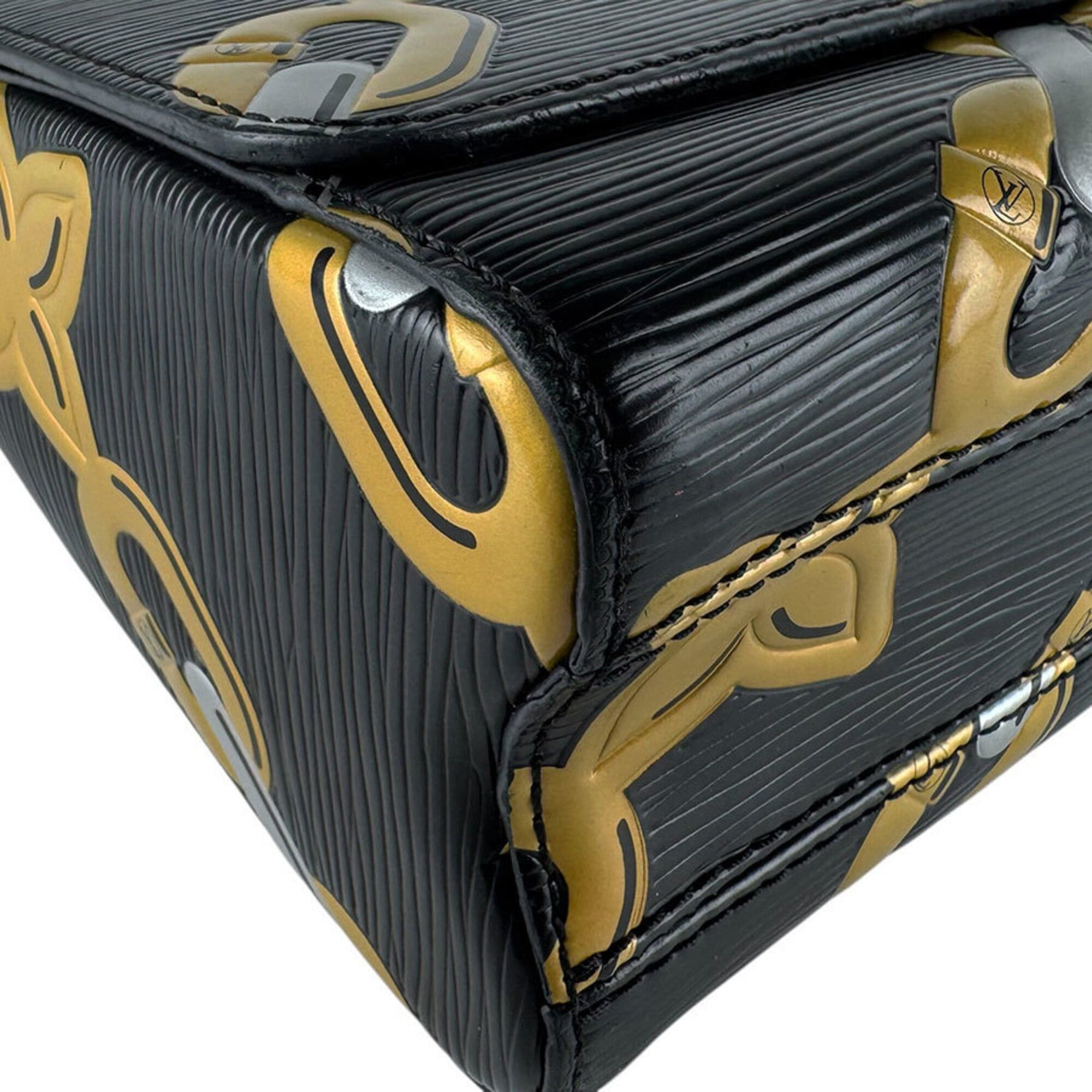 Louis Vuitton Louis Vuitton Shoulder Bag Epi Twist MM Leather Black Gold Silver Women's M42454 z9698 Size ONE SIZE - 8 Thumbnail