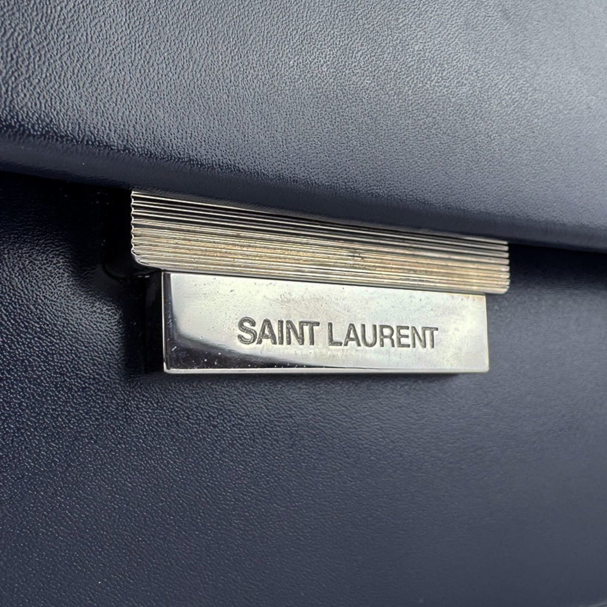 Saint Laurent Paris Saint Laurent shoulder bag, leather, navy, women's, 495913 z9672 Size ONE SIZE - 12 Thumbnail