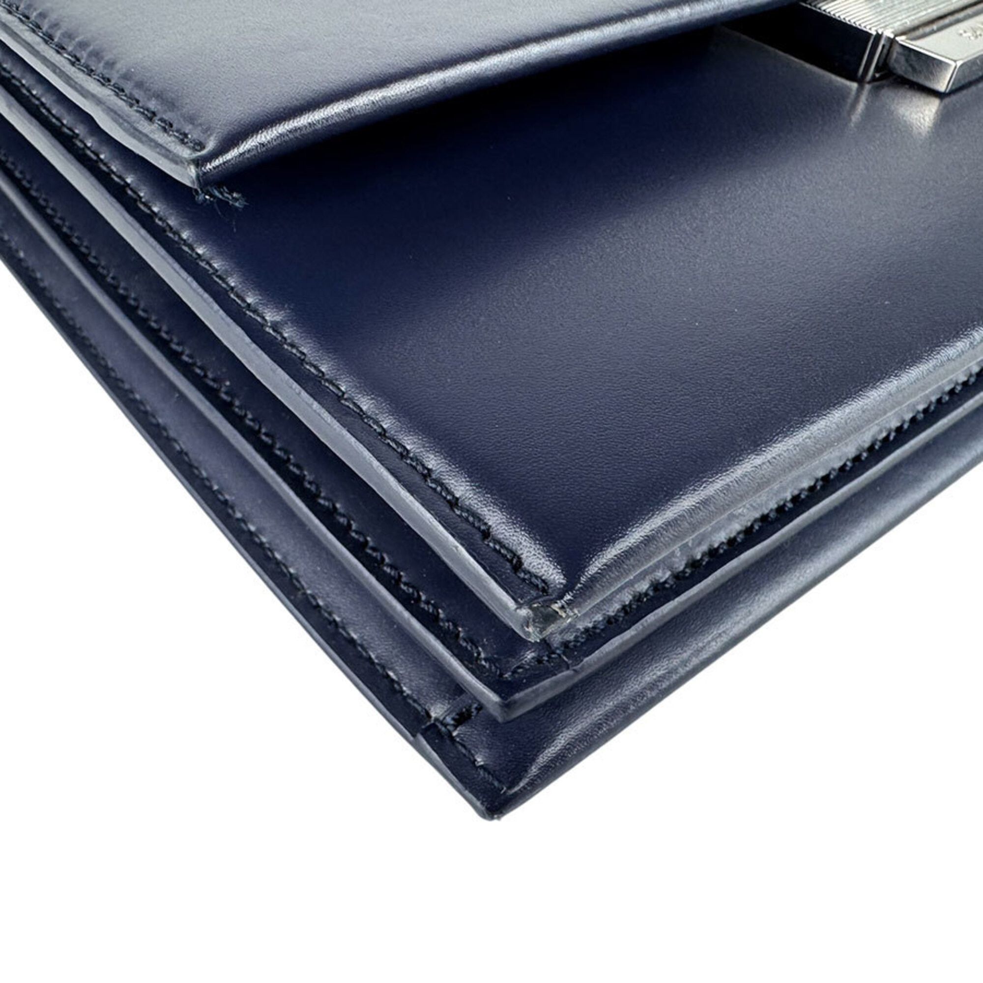 Saint Laurent Paris Saint Laurent shoulder bag, leather, navy, women's, 495913 z9672 Size ONE SIZE - 8 Thumbnail