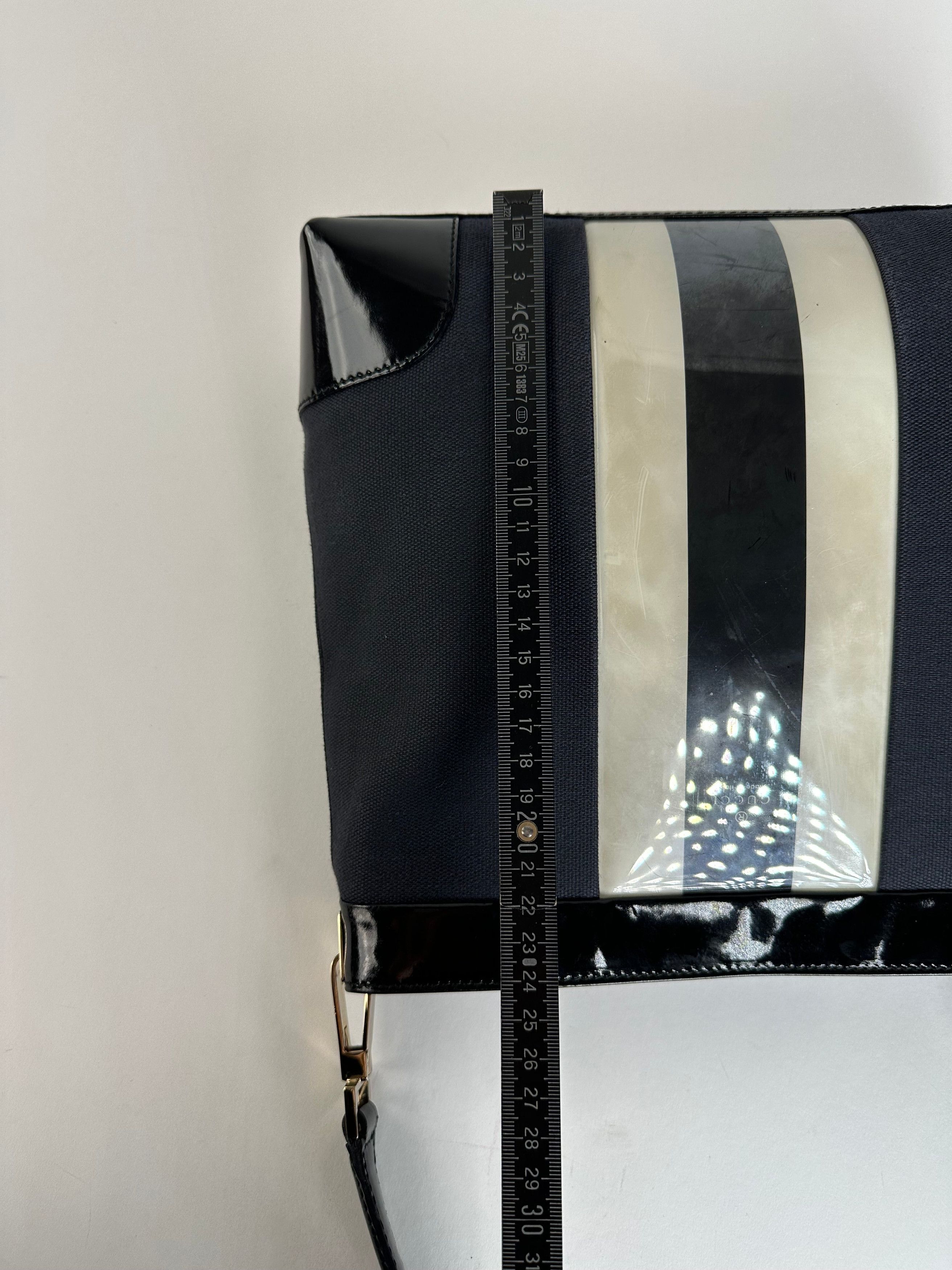 Gucci Vintage Canvas Shoulder Bag Black White Size ONE SIZE - 14 Thumbnail