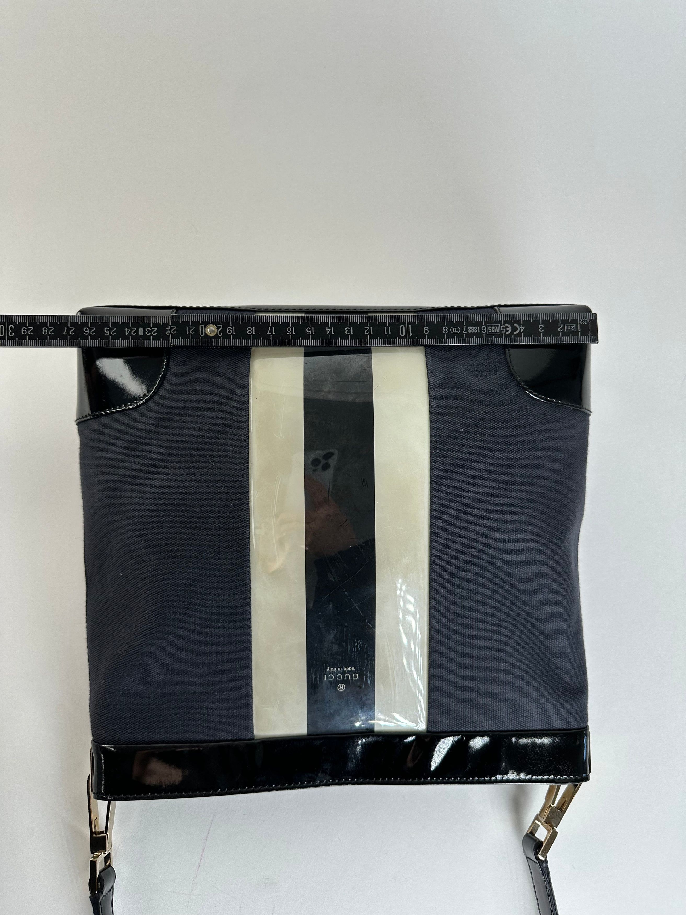 Gucci Vintage Canvas Shoulder Bag Black White Size ONE SIZE - 13 Thumbnail