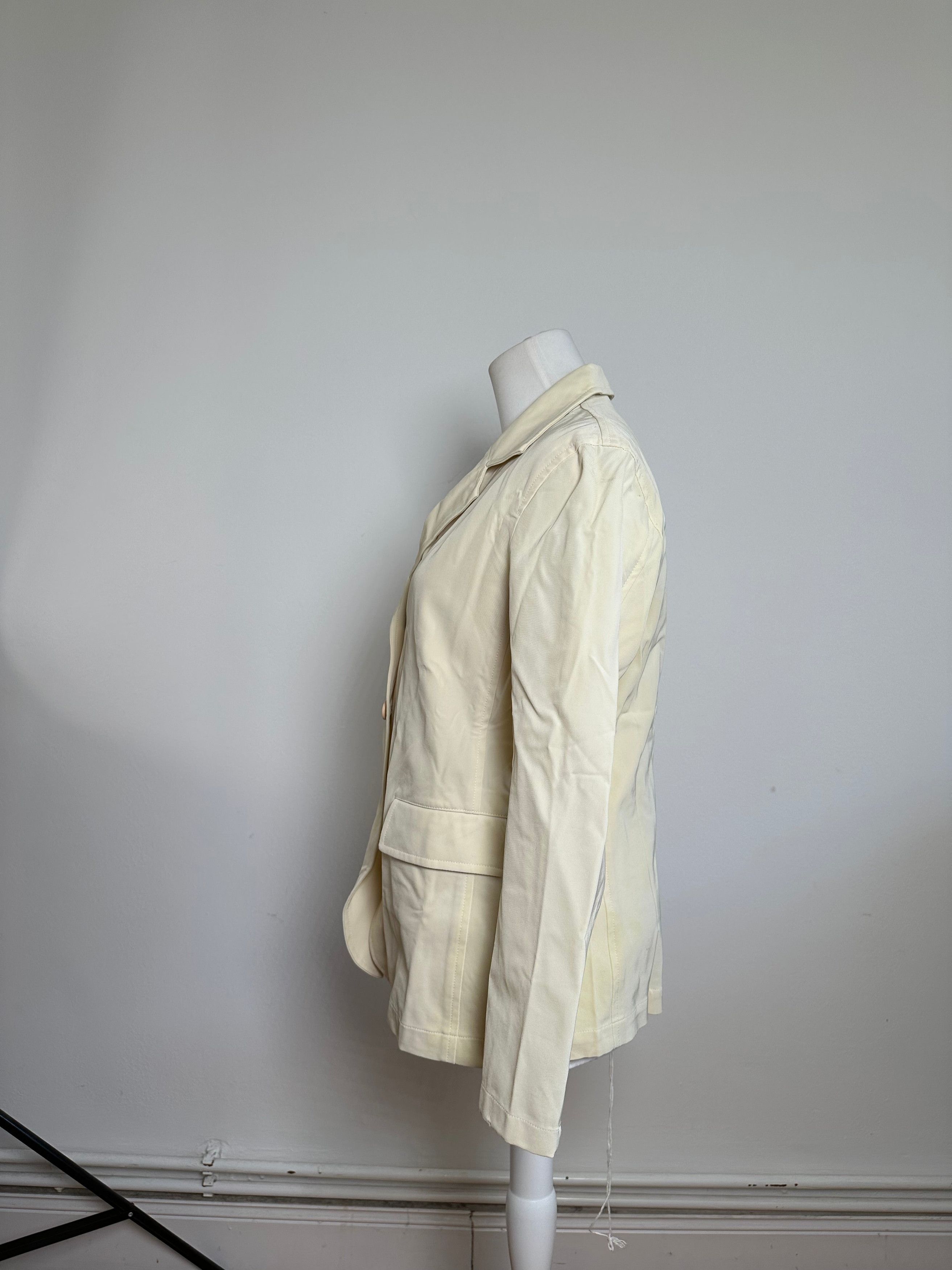 Issey Miyake Vintage Fête Blazer Nylon Cream M Size M / US 6-8 / IT 42-44 - 2 Thumbnail