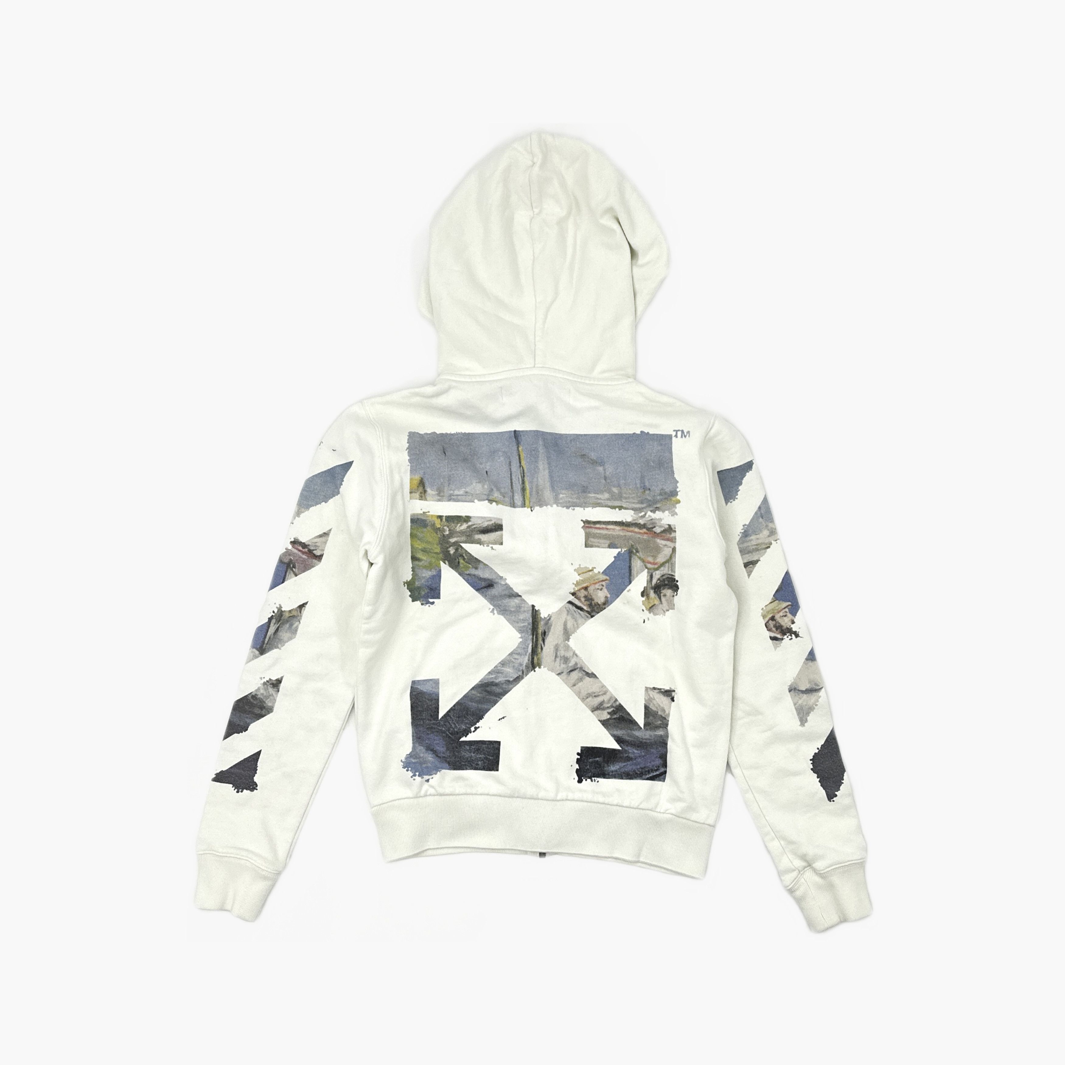 Off-White OFF-WHITE Arrow Print Zip Hoodie XXS Size US XXS / EU 40 - 2 Thumbnail