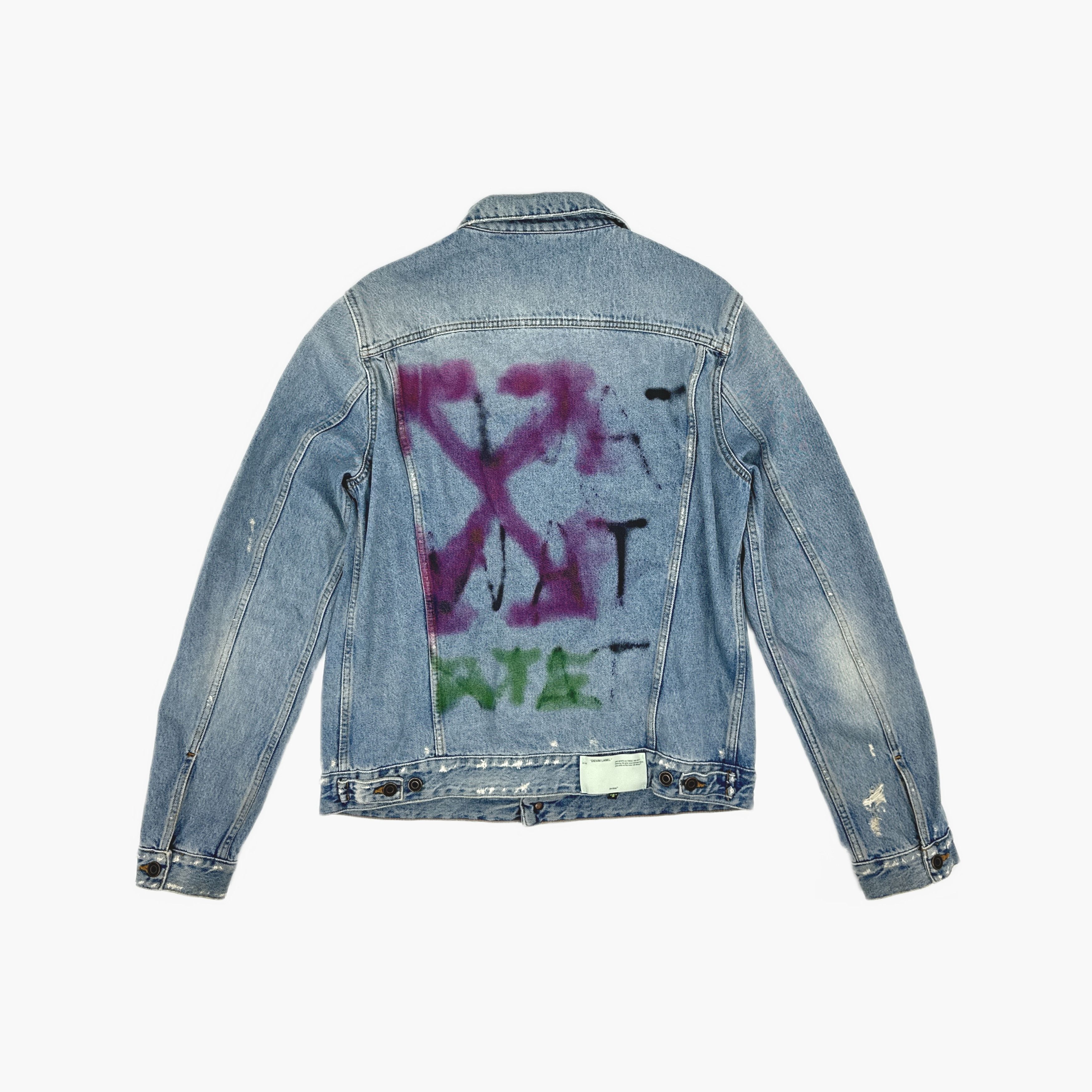 Off-White OFF-WHITE Spray Paint Denim Jacket Size XXL Size US XXL / EU 58 / 5 - 2 Thumbnail
