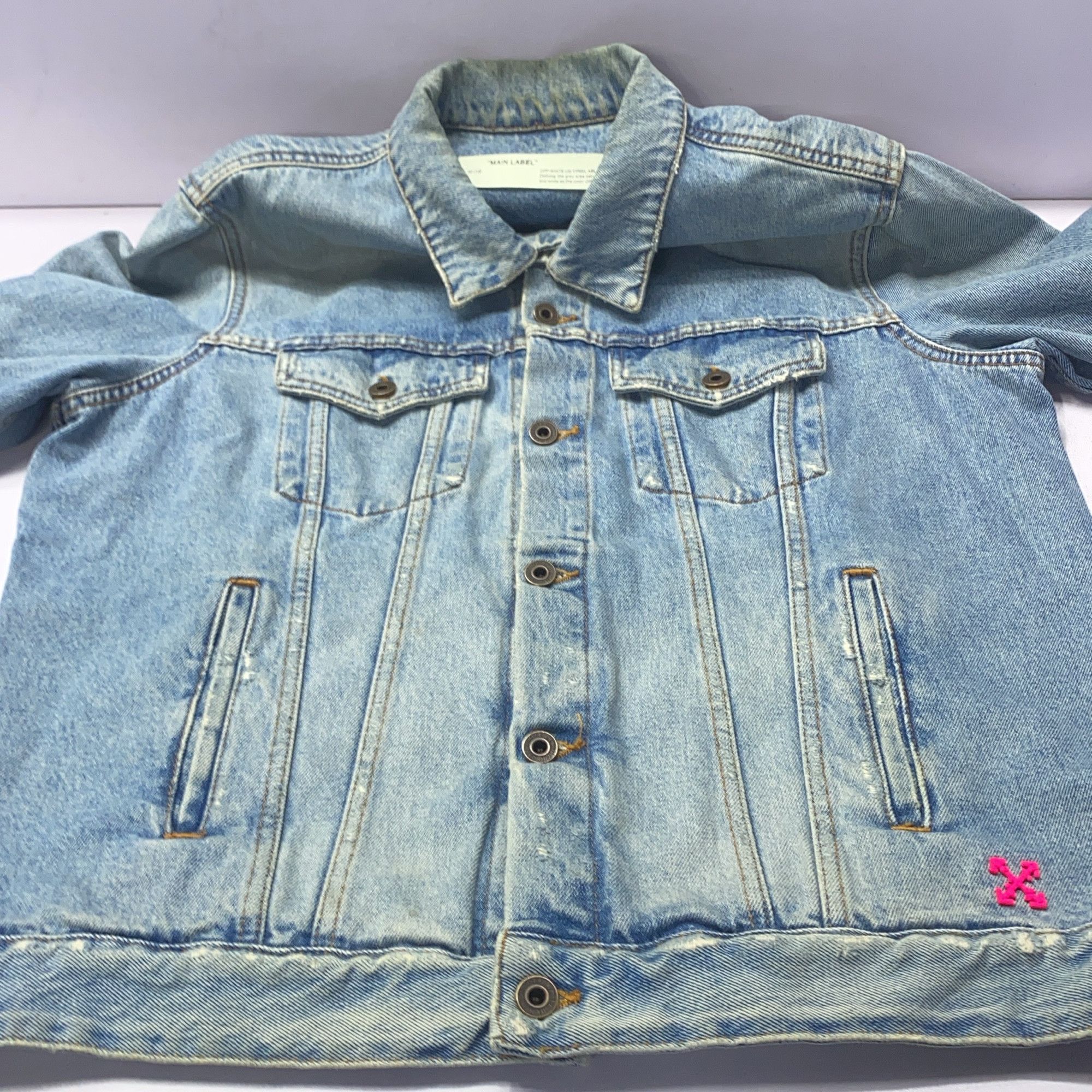 Off-White OFF-WHITE Spray Paint Denim Jacket Size XXL Size US XXL / EU 58 / 5 - 16 Thumbnail