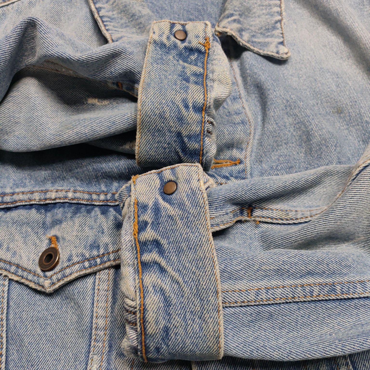Off-White OFF-WHITE Spray Paint Denim Jacket Size XXL Size US XXL / EU 58 / 5 - 14 Thumbnail